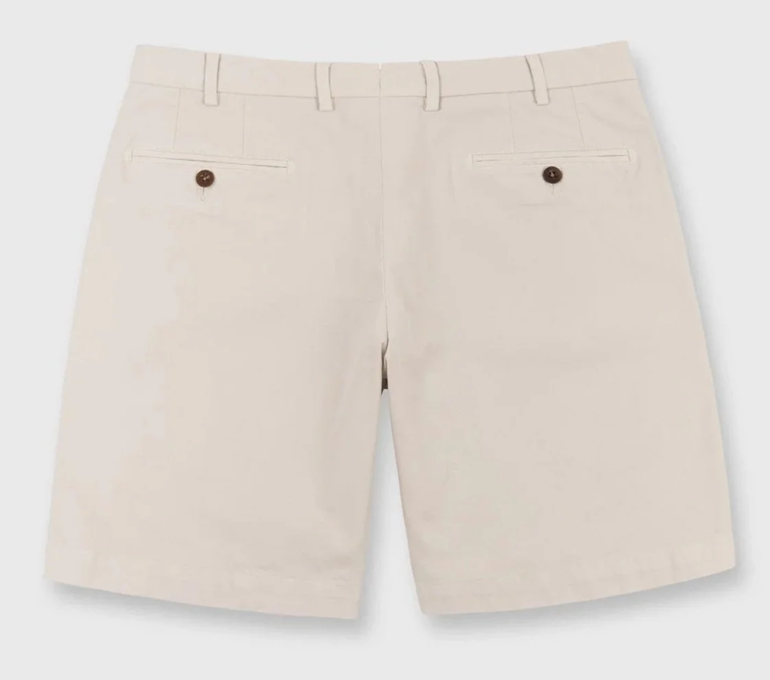 Garment-Dyed Twill Short in Stone $145