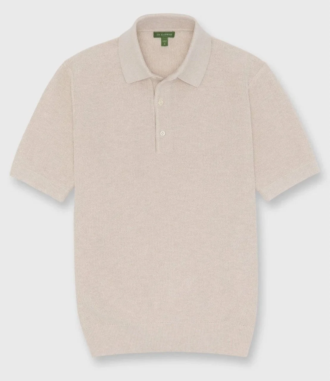 Cotton/Linen Hyannis Polo Sweater in Bone $325