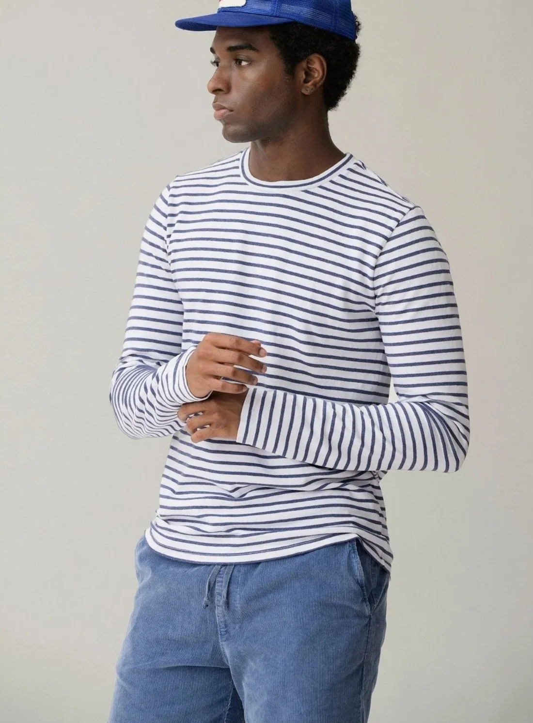 LS Organic Hemp Stripe Crew Tee $90