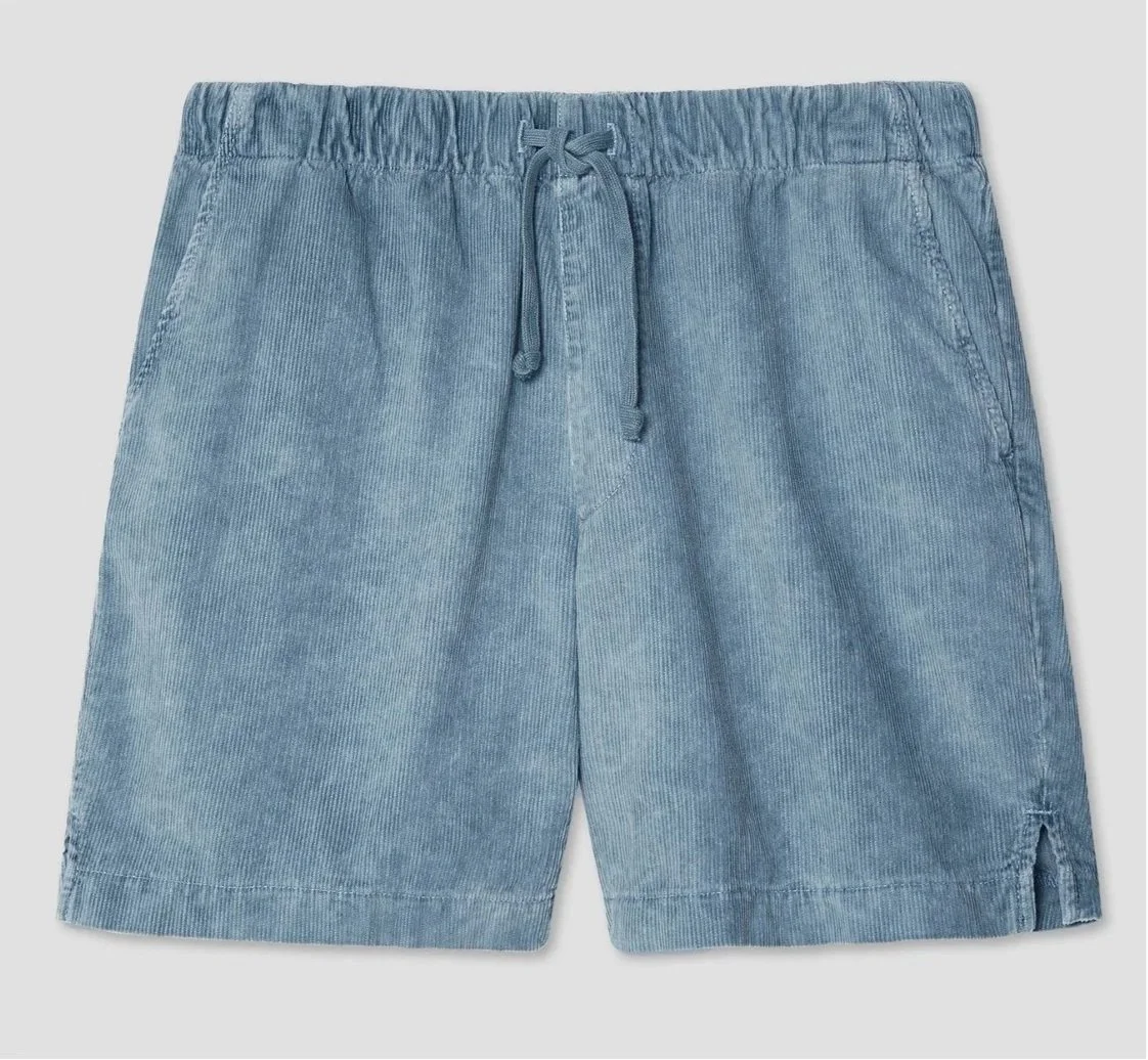 Cord Easy Pull-On Short in Union Blue $130