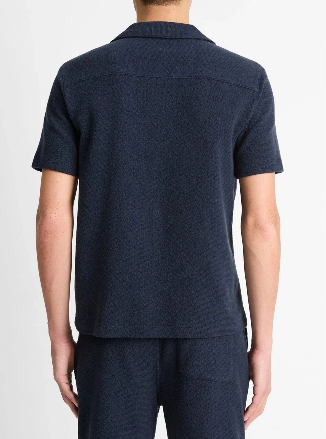 Cotton Bouclé Cabana Shirt in Coastal Blue $198