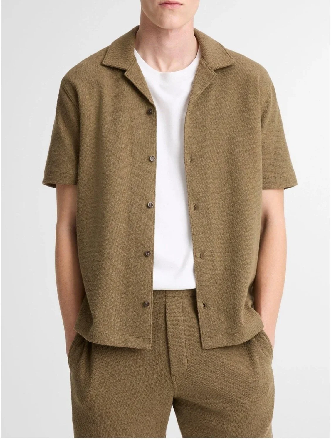 Cotton Bouclé Cabana Shirt in Kalamata $198