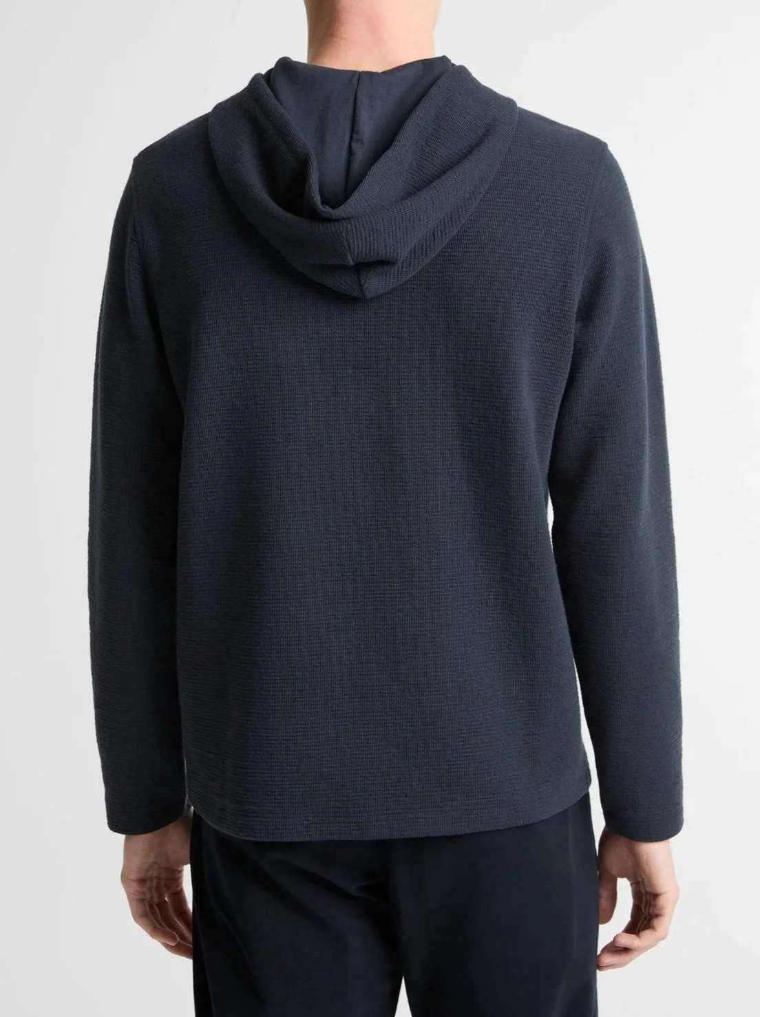 Variegated Stripe Double-Face Cotton-Blend Hoodie in Coastal Blue $228