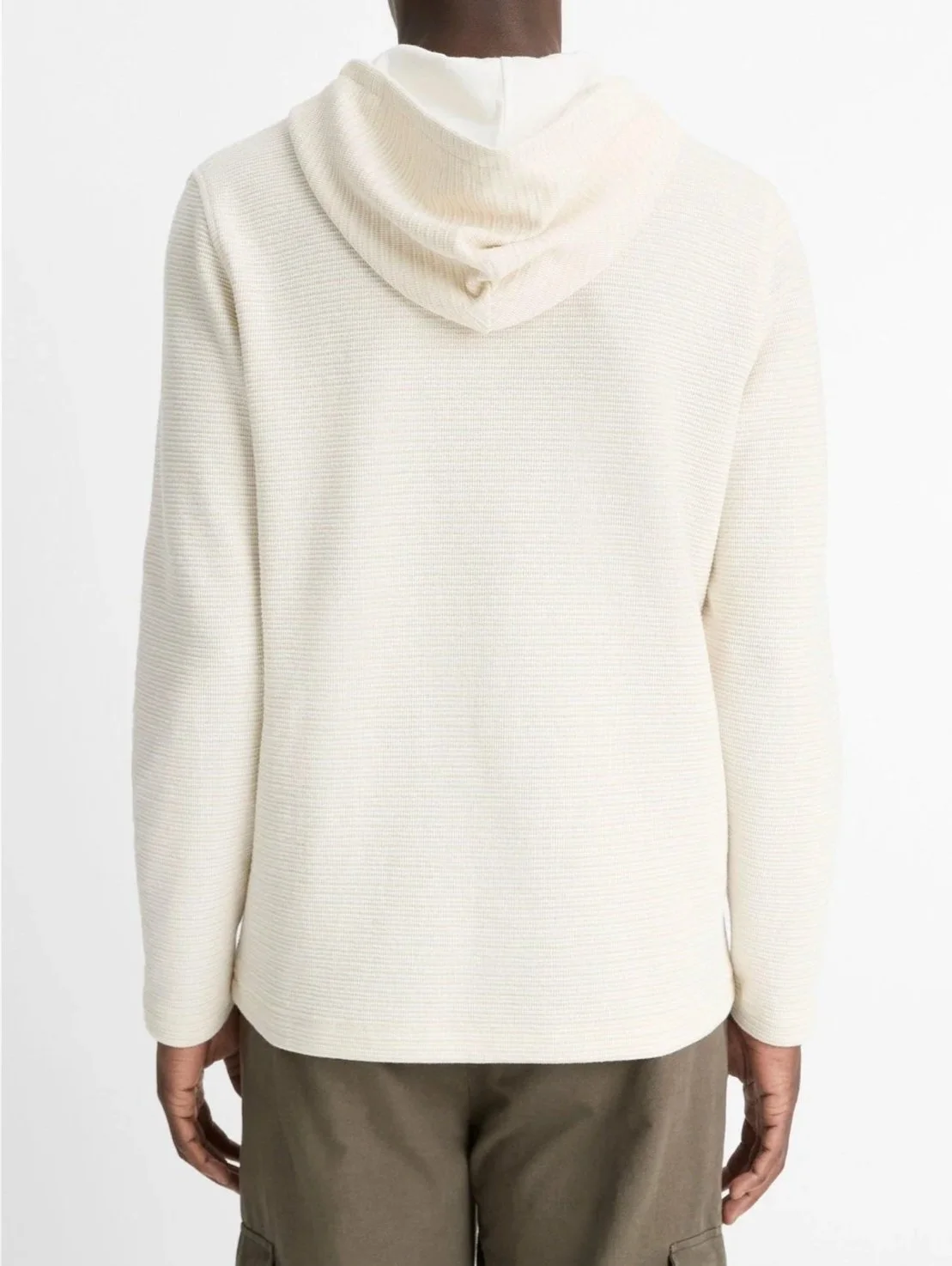 Variegated Stripe Double-Face Cotton-Blend Hoodie in Sand $228