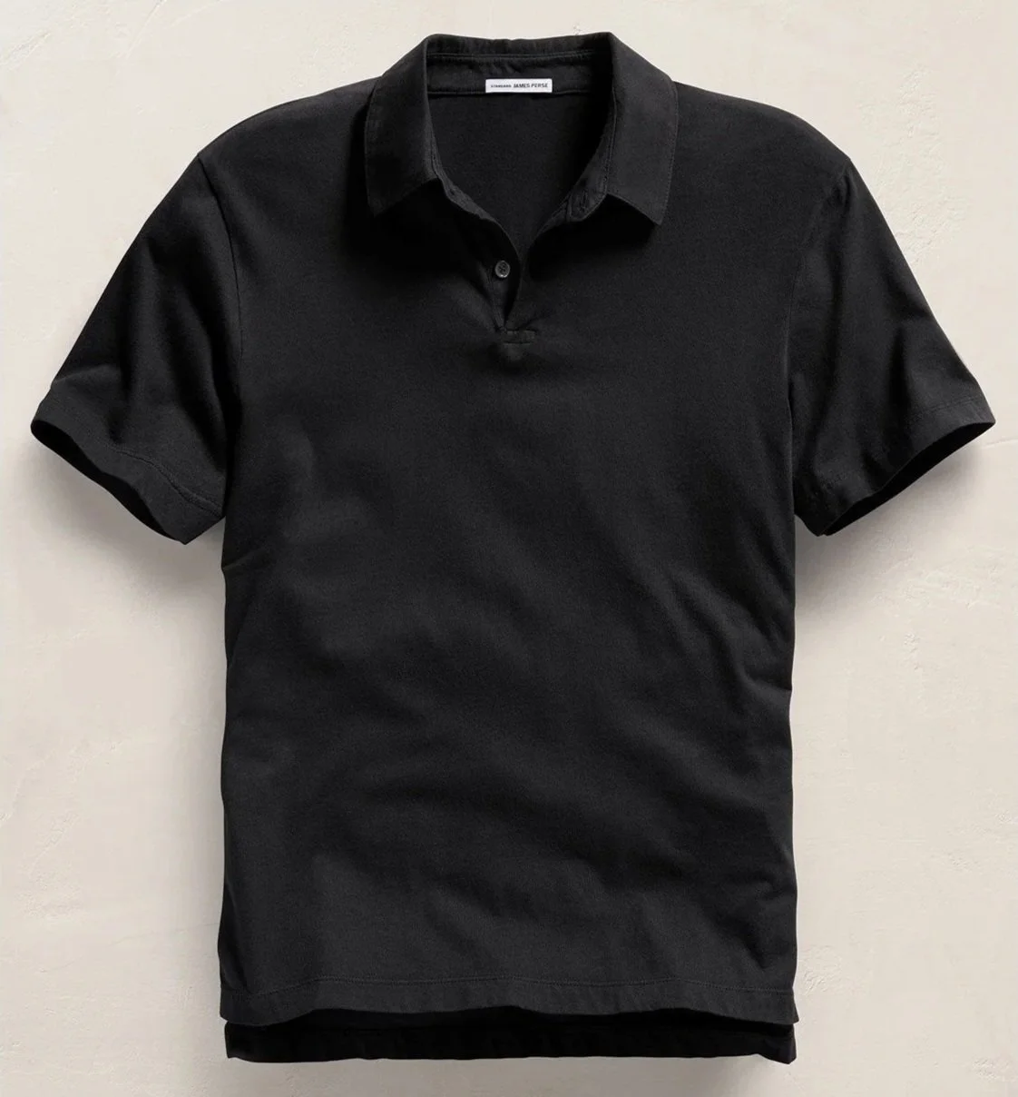 Sueded Jersey Polo in Black $135