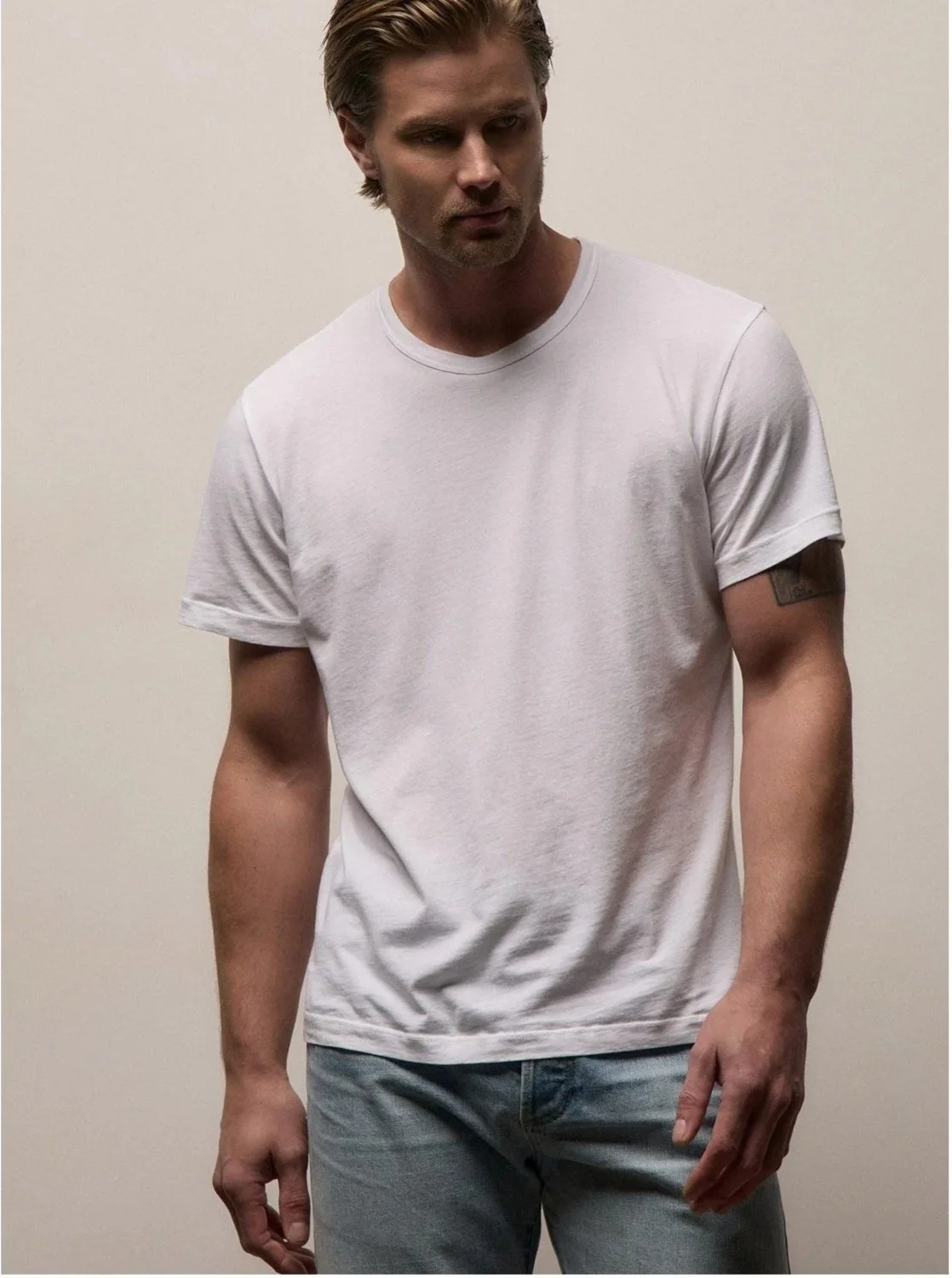 Short Sleeve Crew Neck in White $80