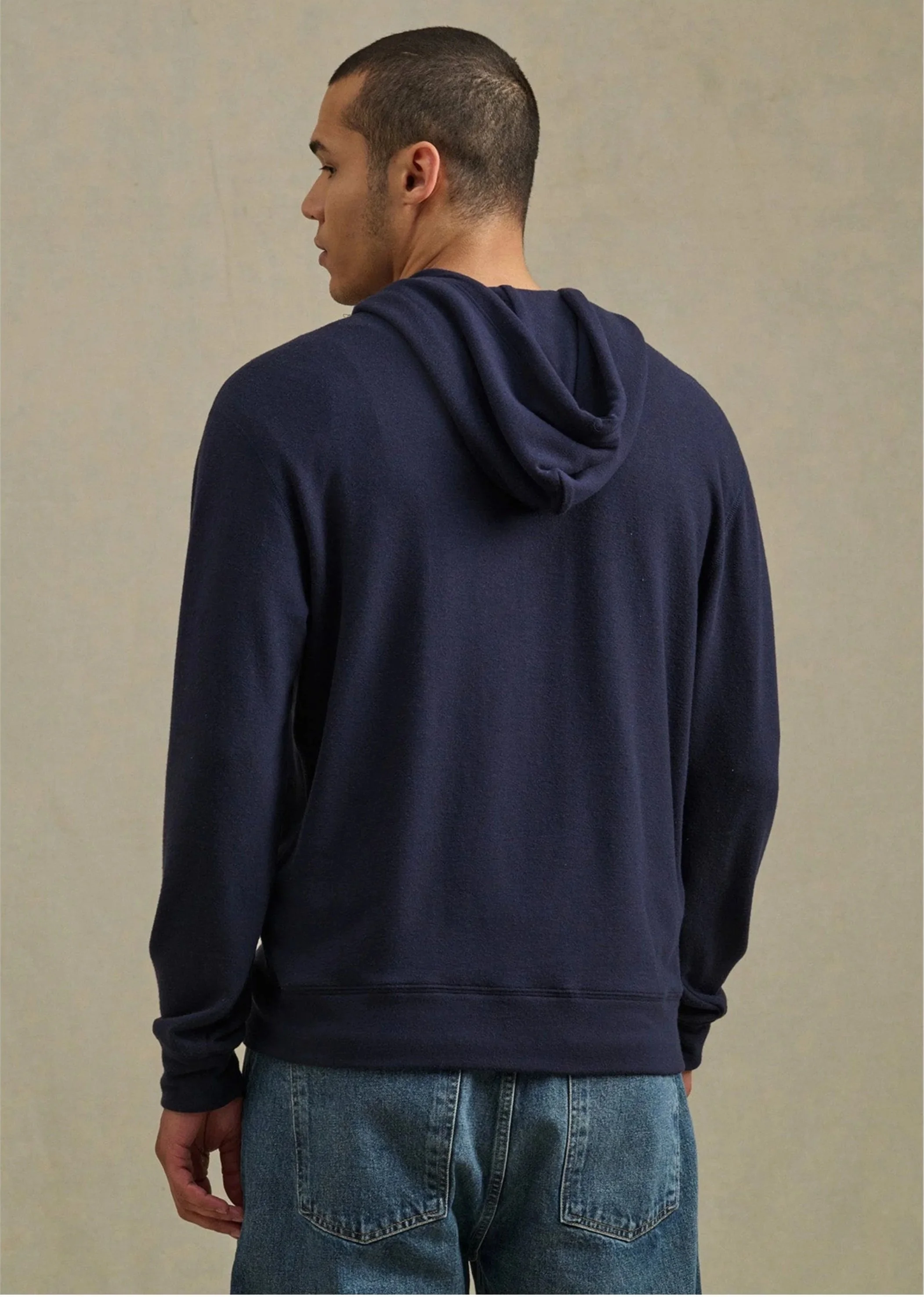 Porter Tri-Blend Full Zip Hoodie in Navy $215