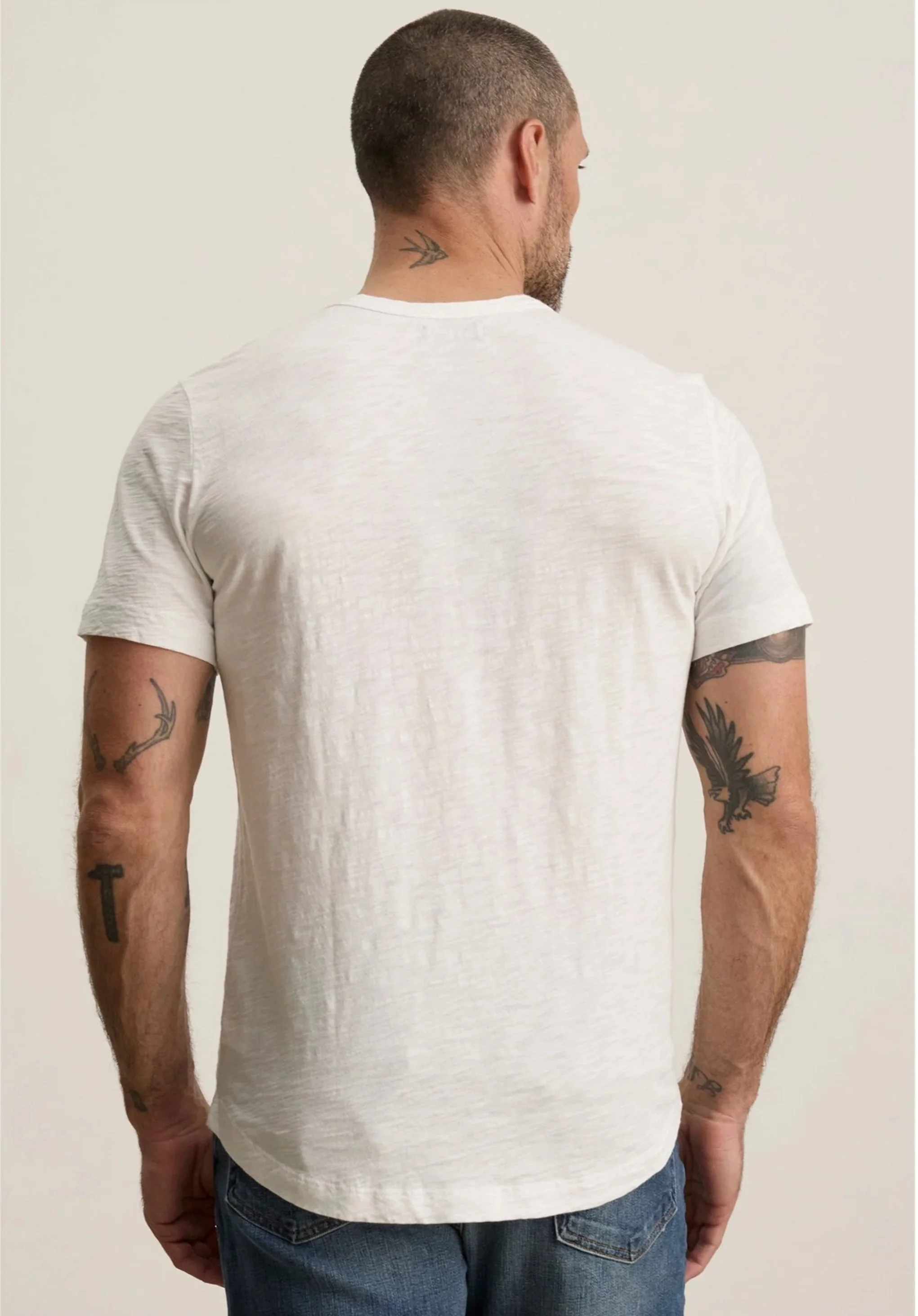 Amaro Peruvian Slub Cotton Tee in White $75