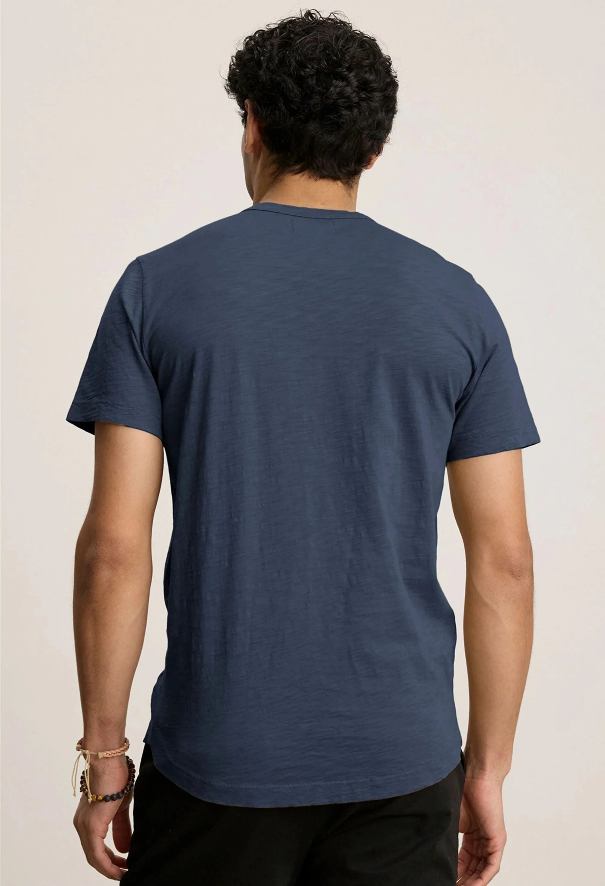 Amaro Peruvian Slub Cotton Tee in Midnight Blue $75