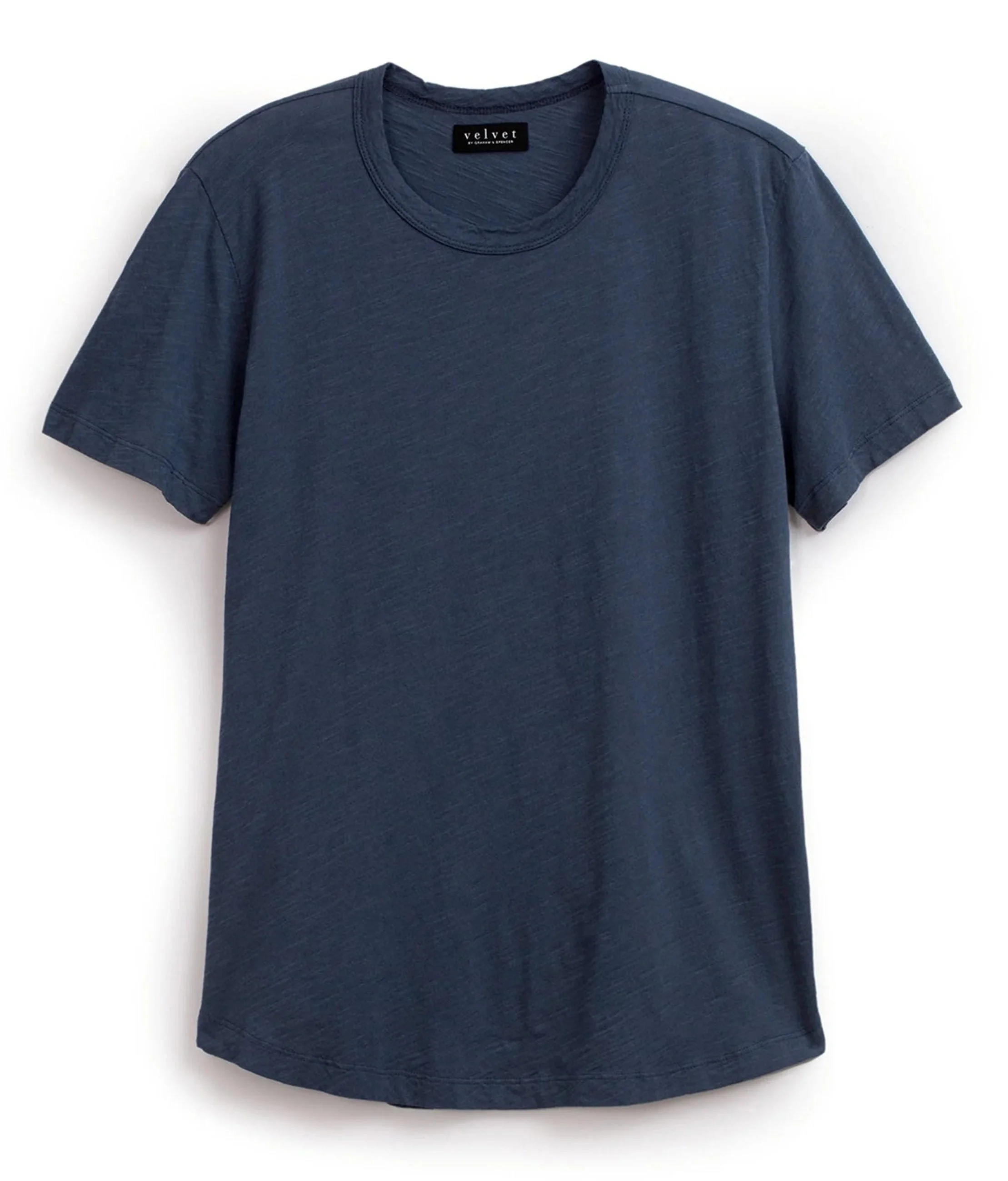 Amaro Peruvian Slub Cotton Tee in Midnight Blue $75