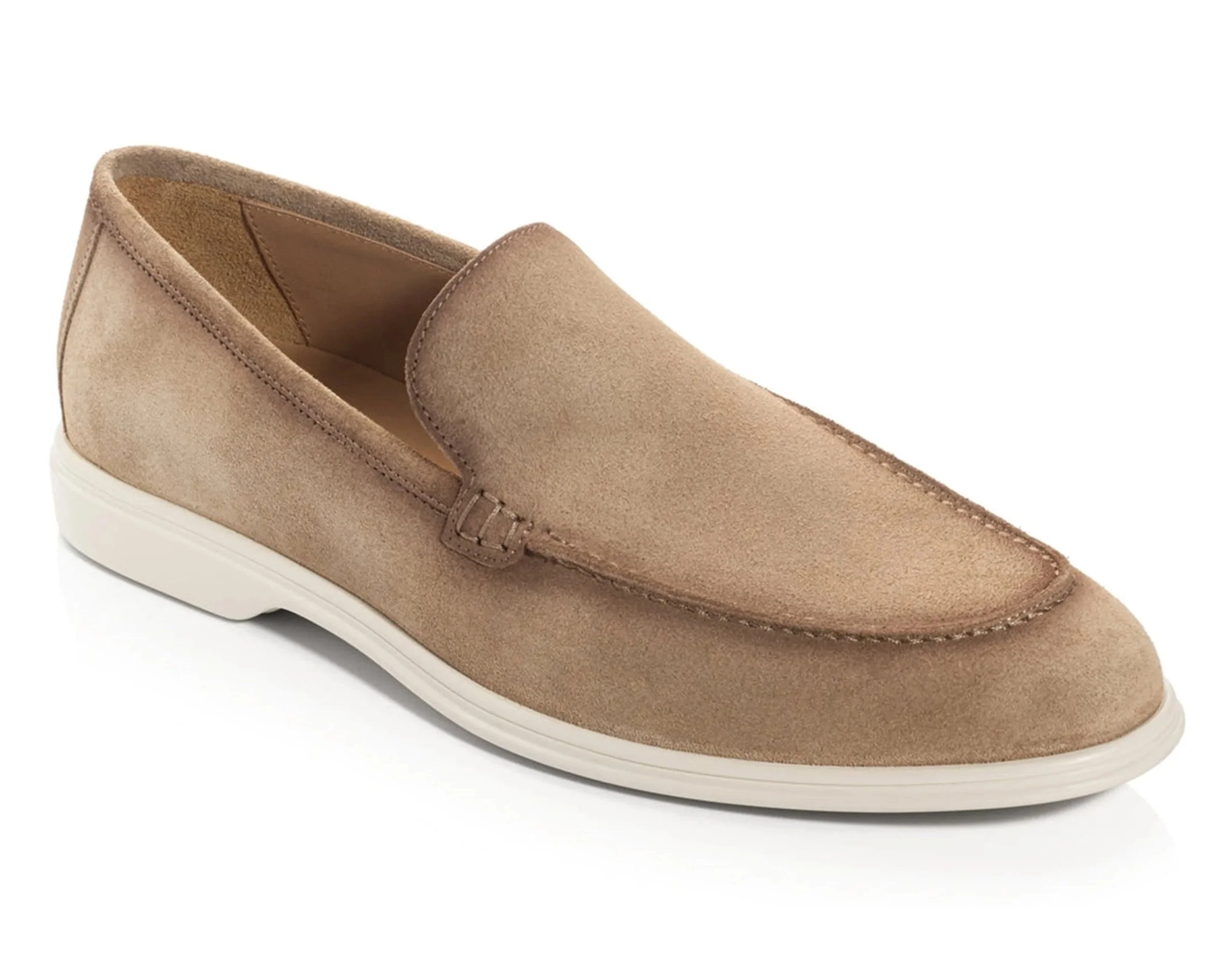 Montage Suede Slip-On Loafer in Taupe $398