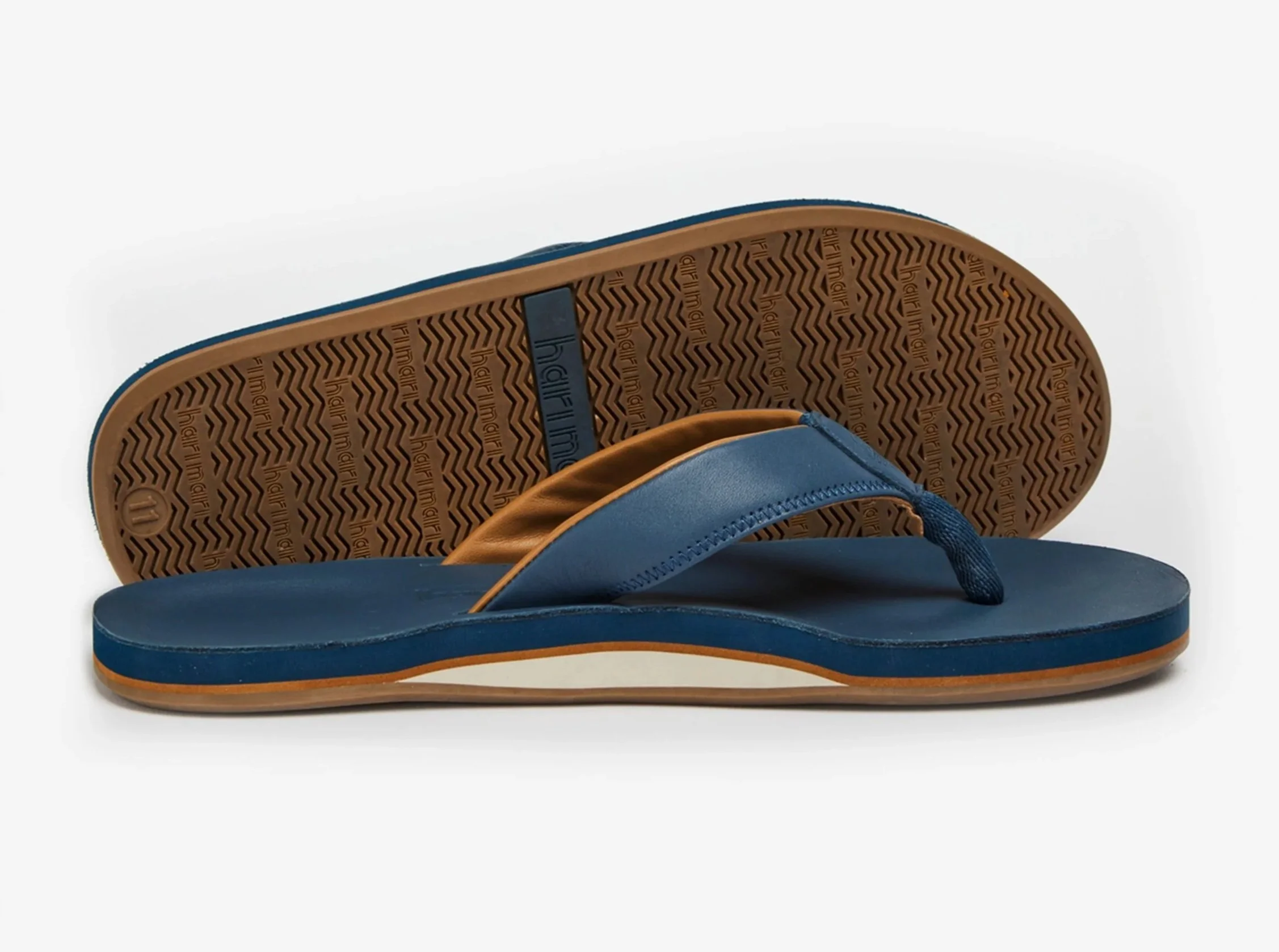 Clipper Waterproof Leather Flip Flops in Lagoon Blue $125