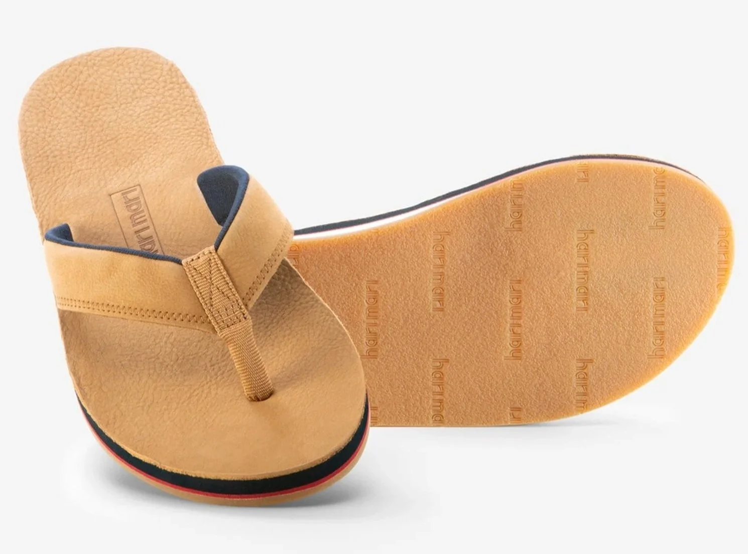 Pier Pebbled Nubuck Flip Flops in Tan $90