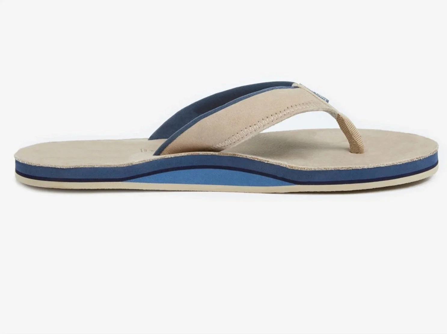 Pier Pebbled Nubuck Flip Flops in Sand $90