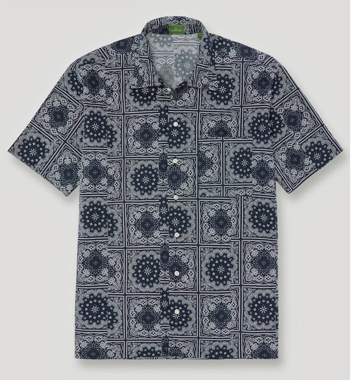 Ripley Shirt in Paisley Seersucker in Navy $195