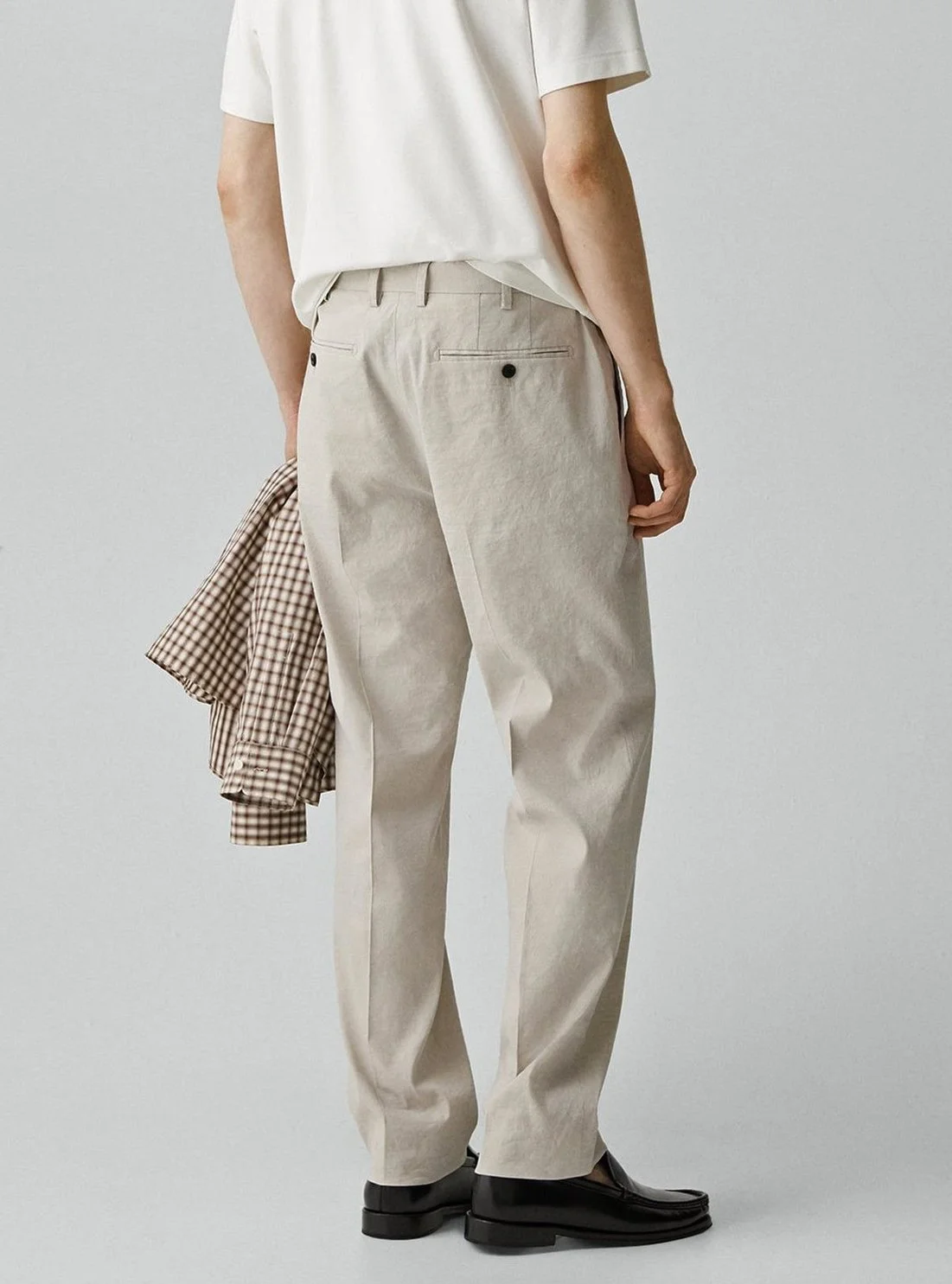 Standard Linen Viscose Pant in Silver Cloud $245