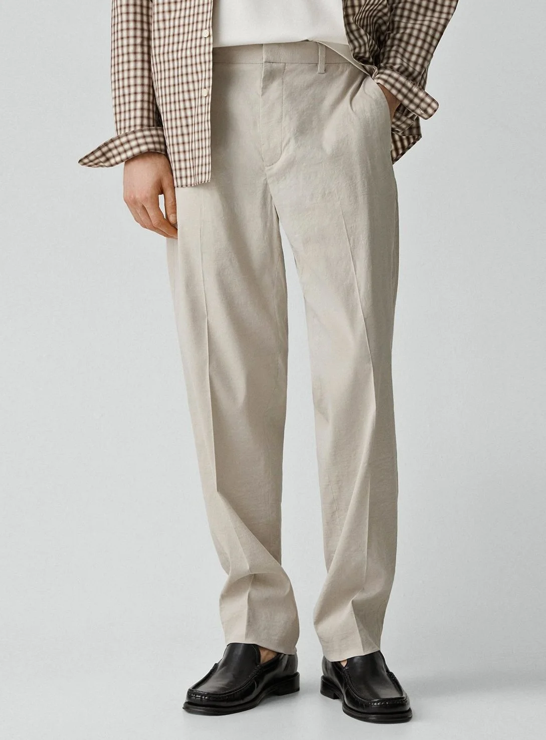 Standard Linen Viscose Pant in Silver Cloud $245