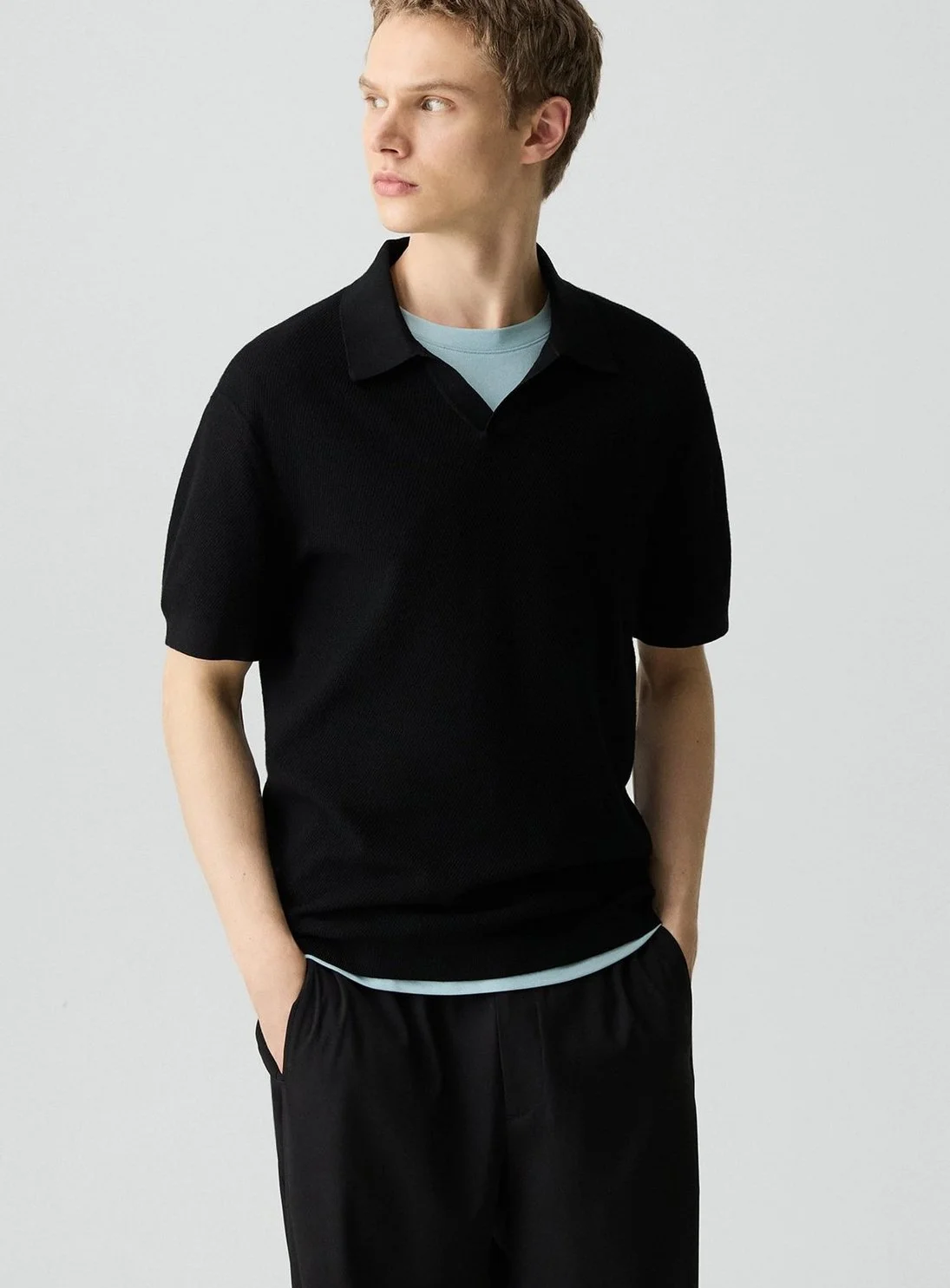 Brenan Light Bilen Polo in Black $185