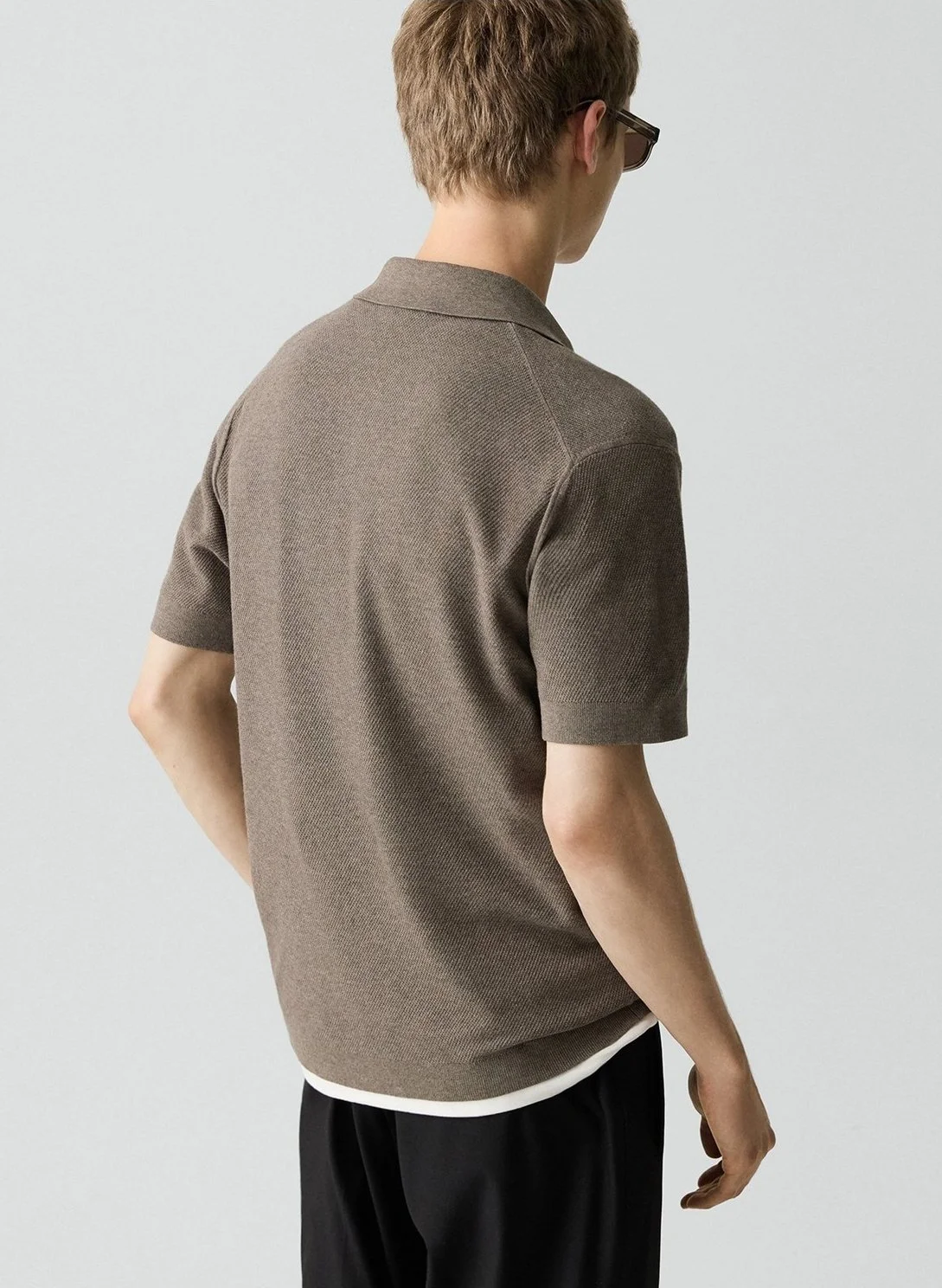 Brenan Light Bilen Polo in Morel Melange $185