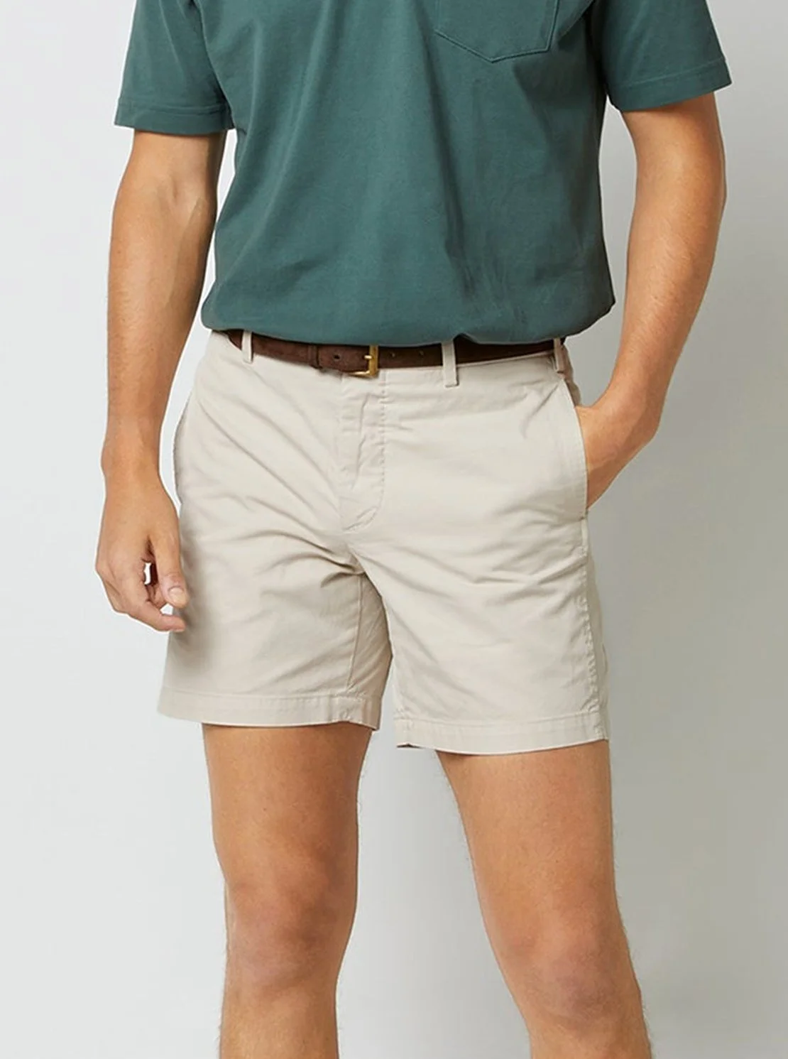 Garment-Dyed Twill Sport Short in Stone $145