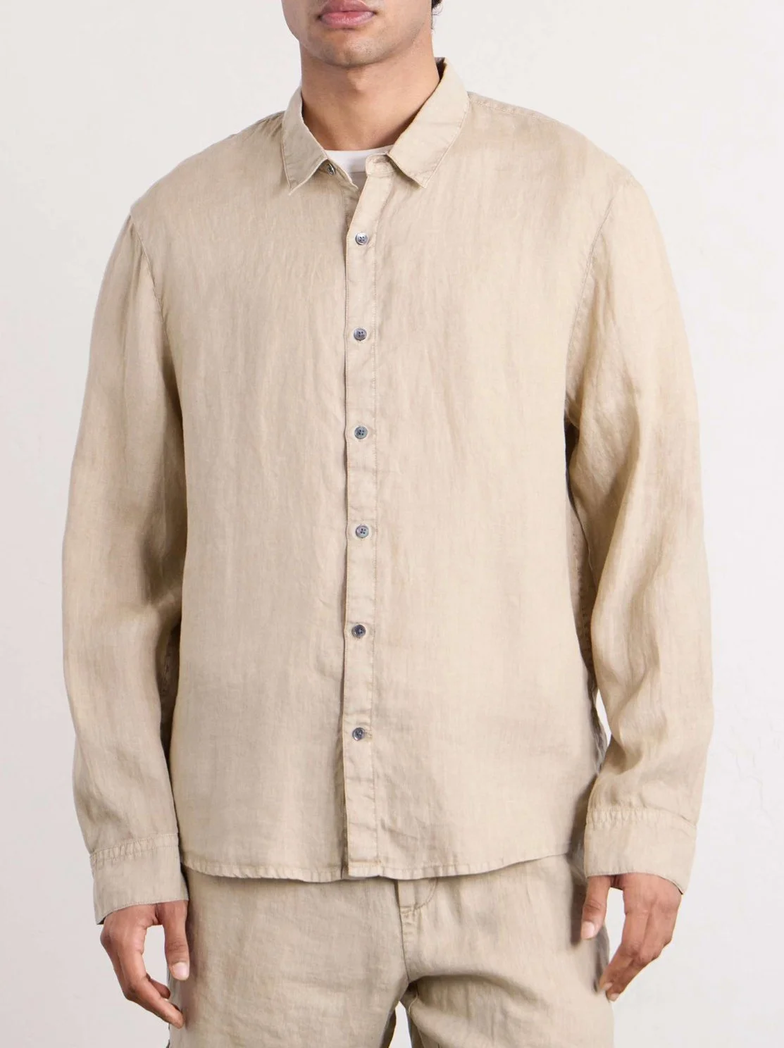 Classic Lightweight Linen shirt in Light Khaki $250