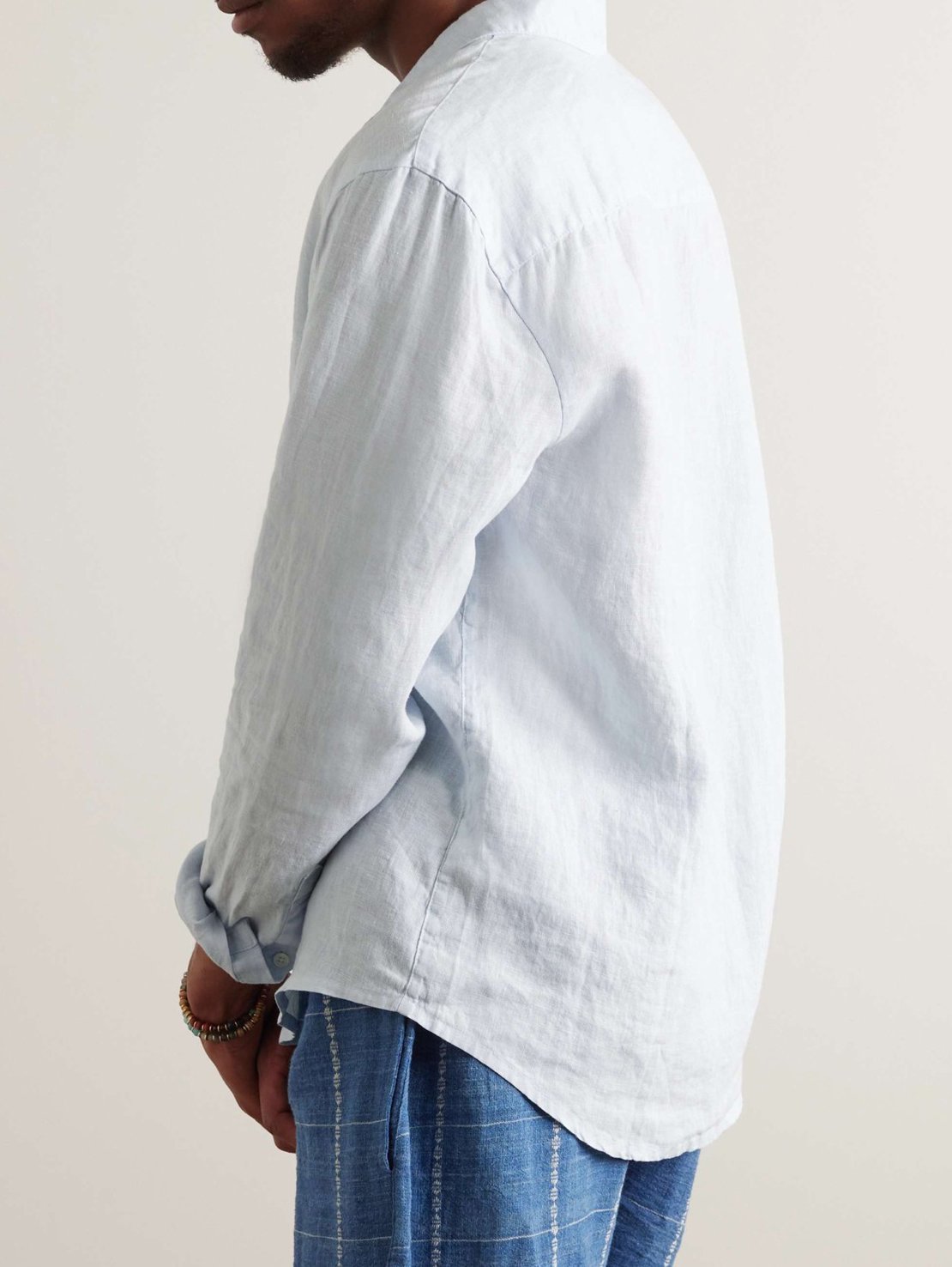 Classic Lightweight Linen shirt in Memory Blue $250