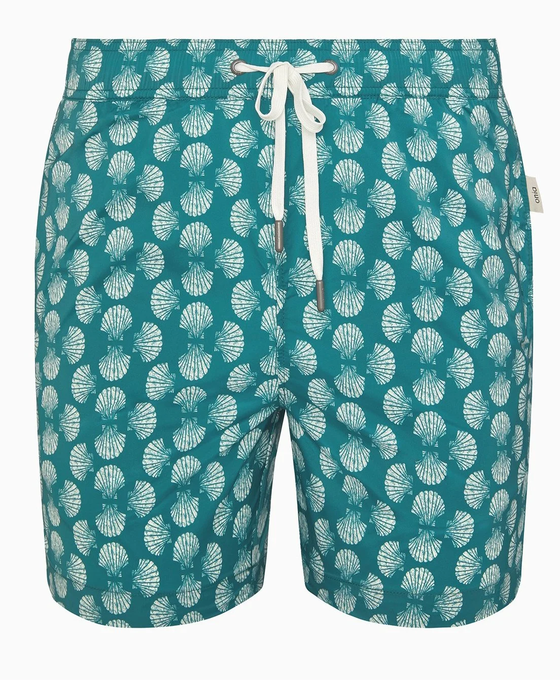Charles 5" inseam Swimsuit in Pale Shell Geo pattern $195