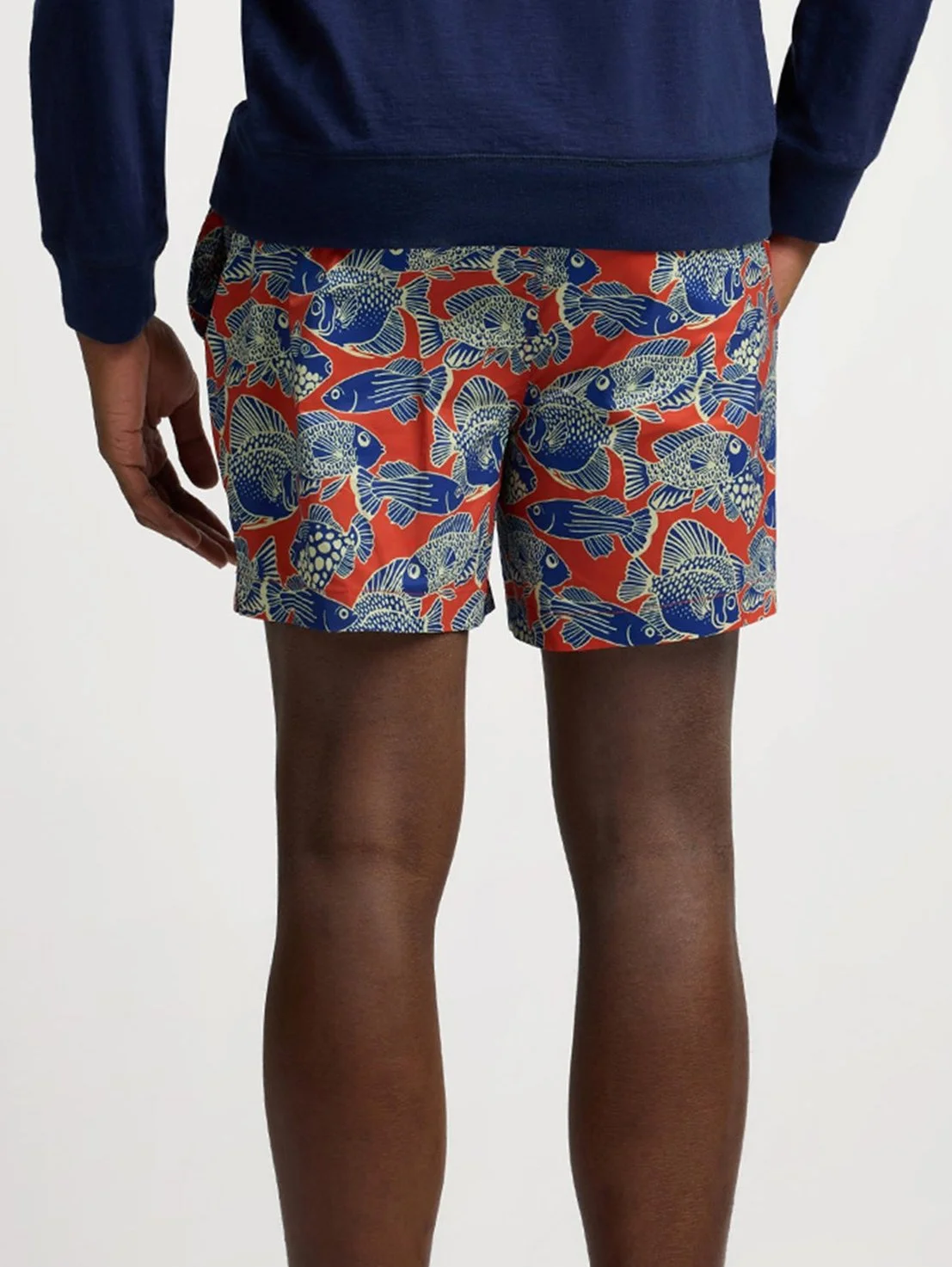 Charles 5" inseam Swimsuit in Swimming Fish pattern $195