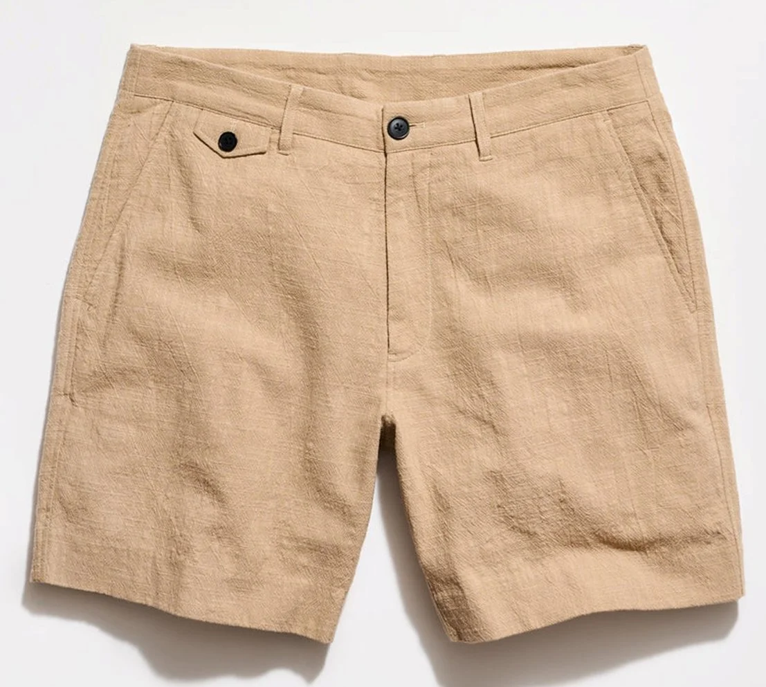 Slub Cotton Moore Short in Khaki $178