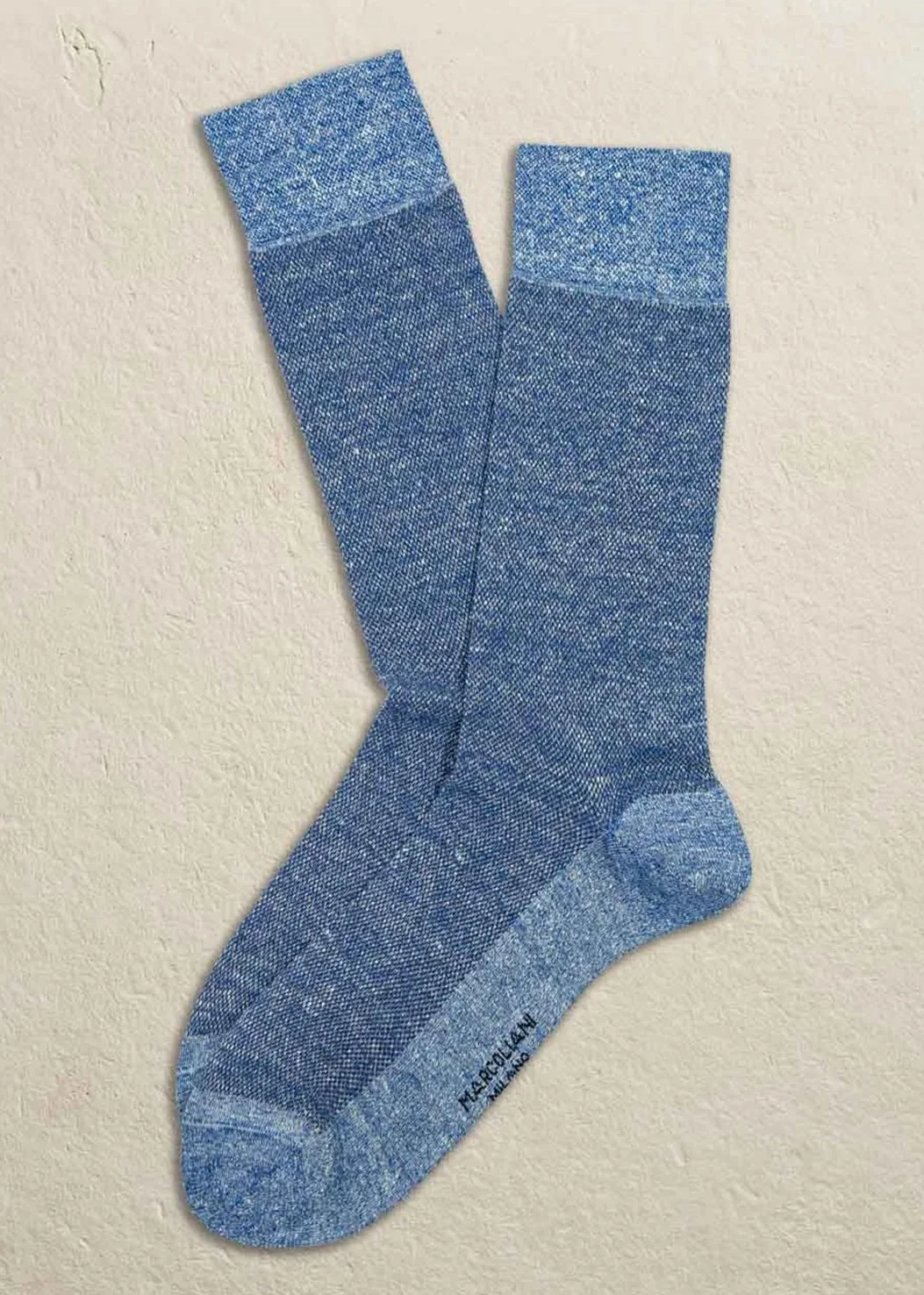 Textured Linen & Cotton Socks in Almalfi Blue $39