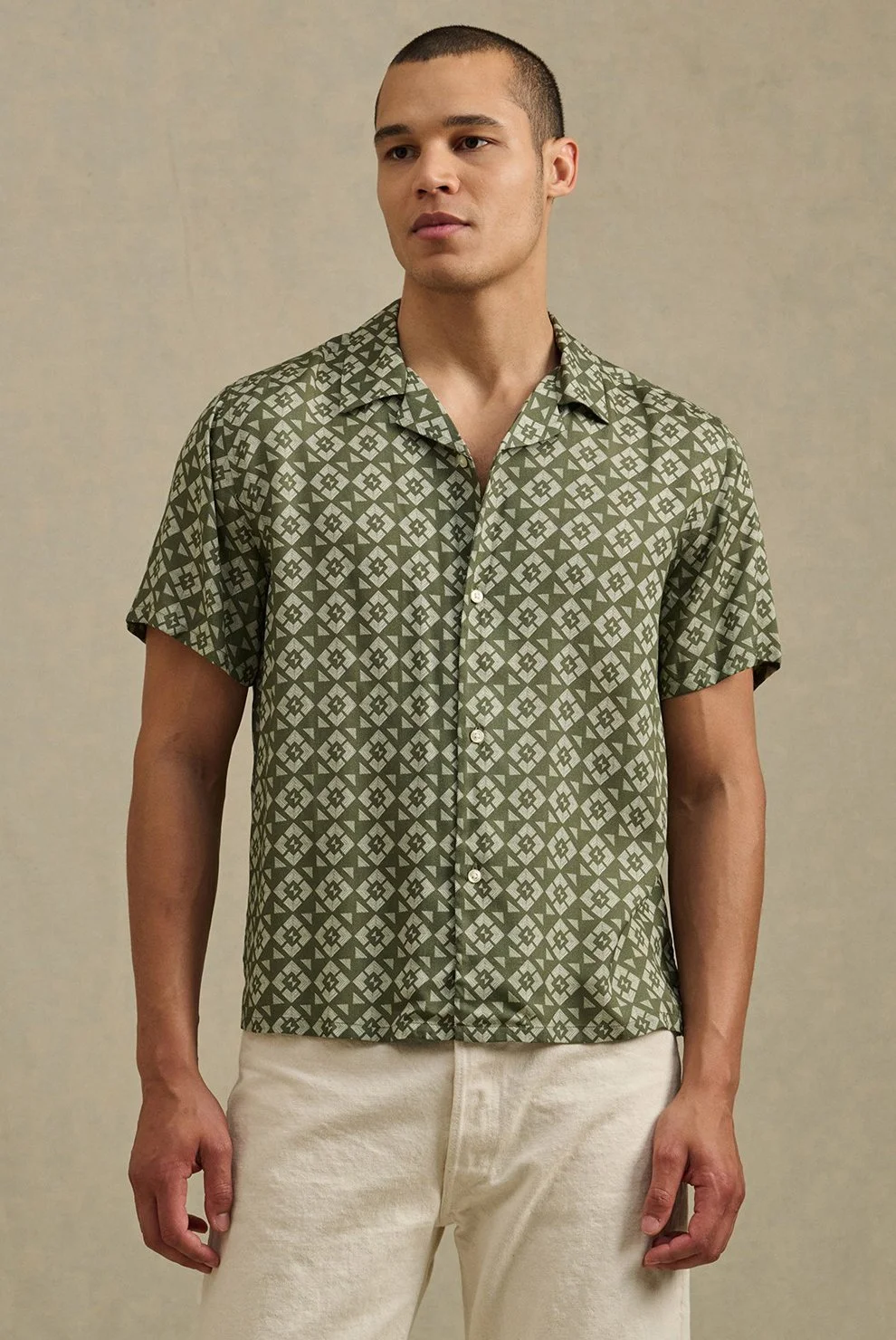 Emilio Printed Shirt in Gem Green $185
