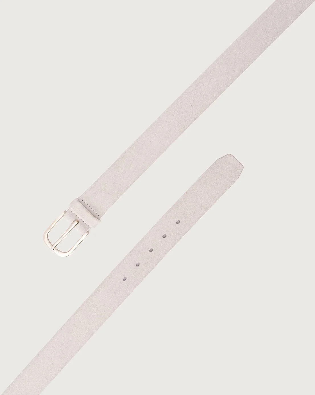 Amalfi Suede Leather Belt in Off White $205