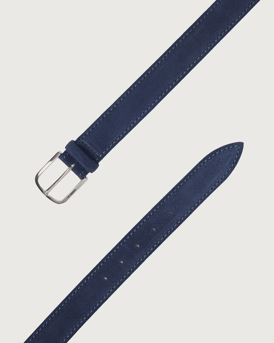 Amalfi Suede Leather Belt in Navy $205