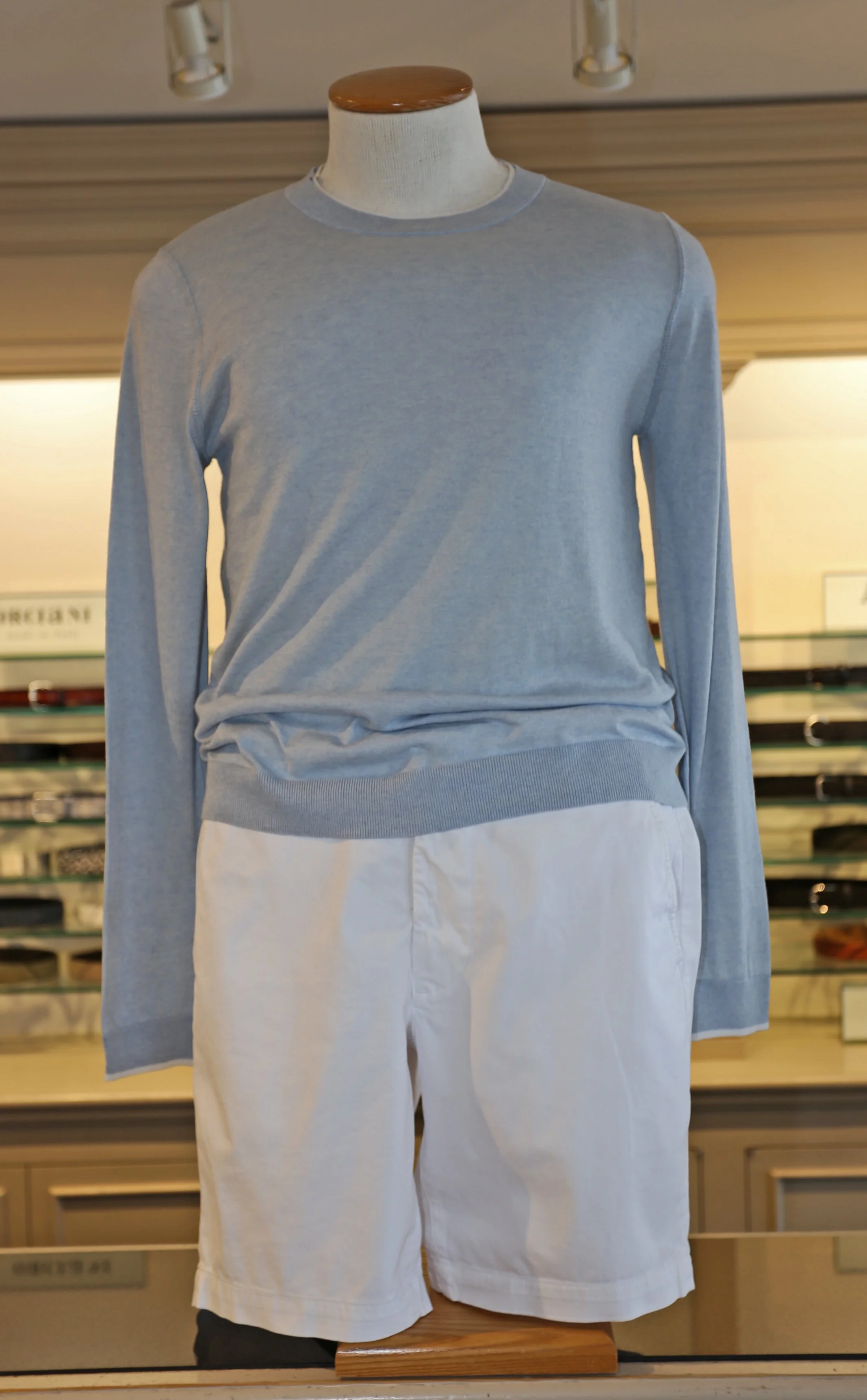   Autumn Cashmere Double Neck Italian Cotton &amp; Cashmere $290    AG Jeans Wanderer Short in White $145  