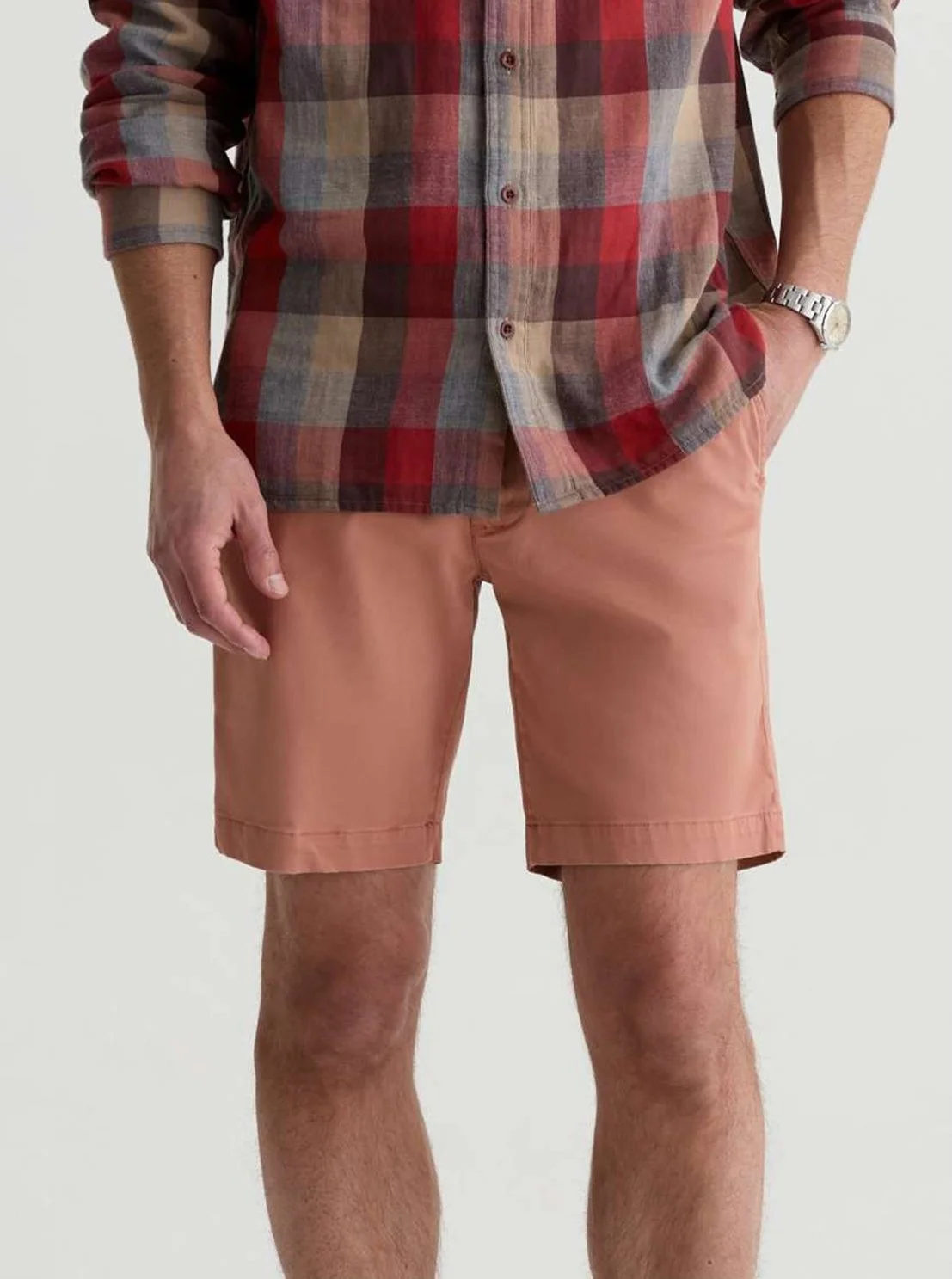Wanderer Short in Faded Salmon Brighton Sueded Sateen $145