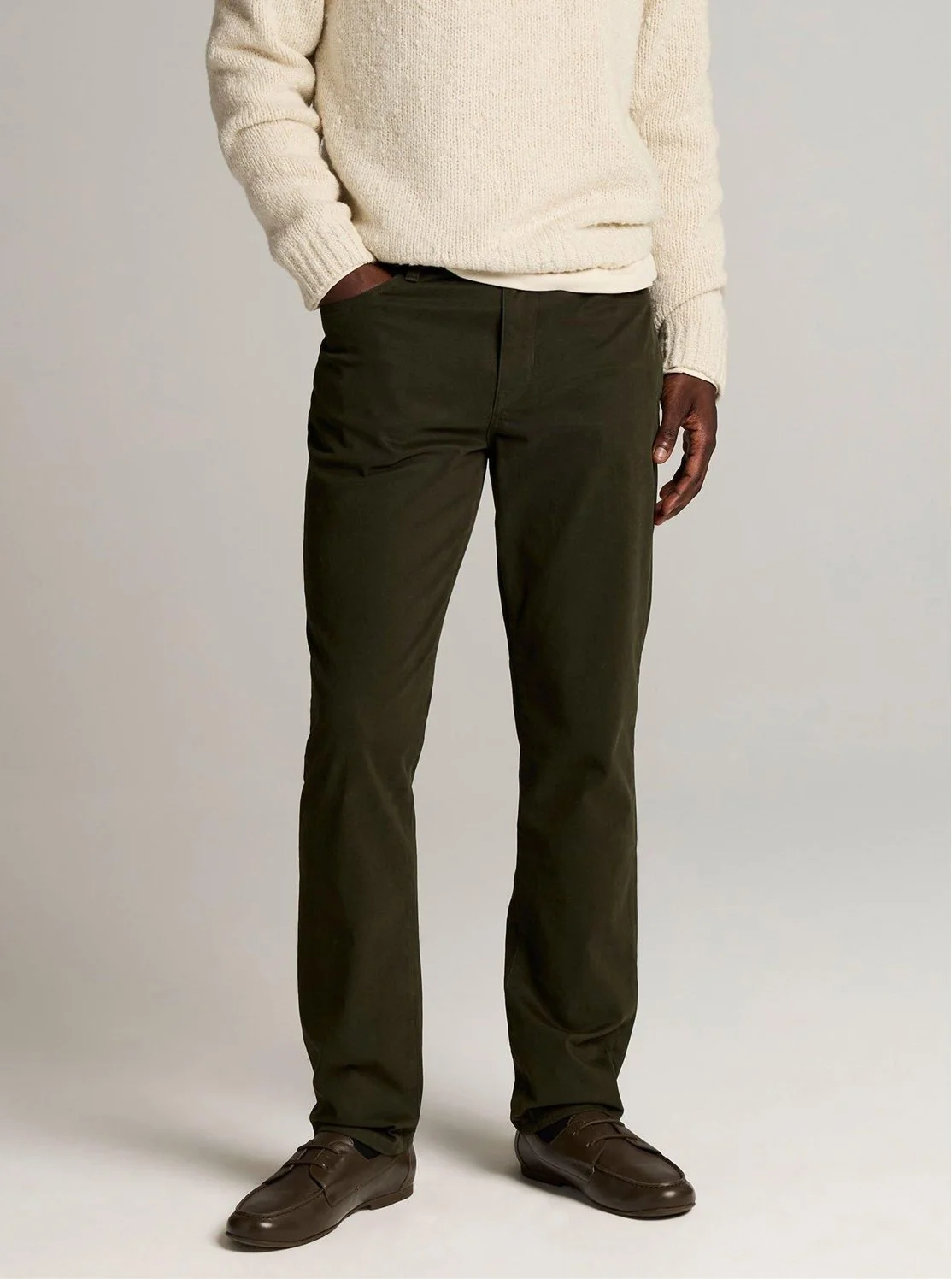 Dylan 5 Pocket Stretch-Cotton Pant in Midnight Garden Green $198