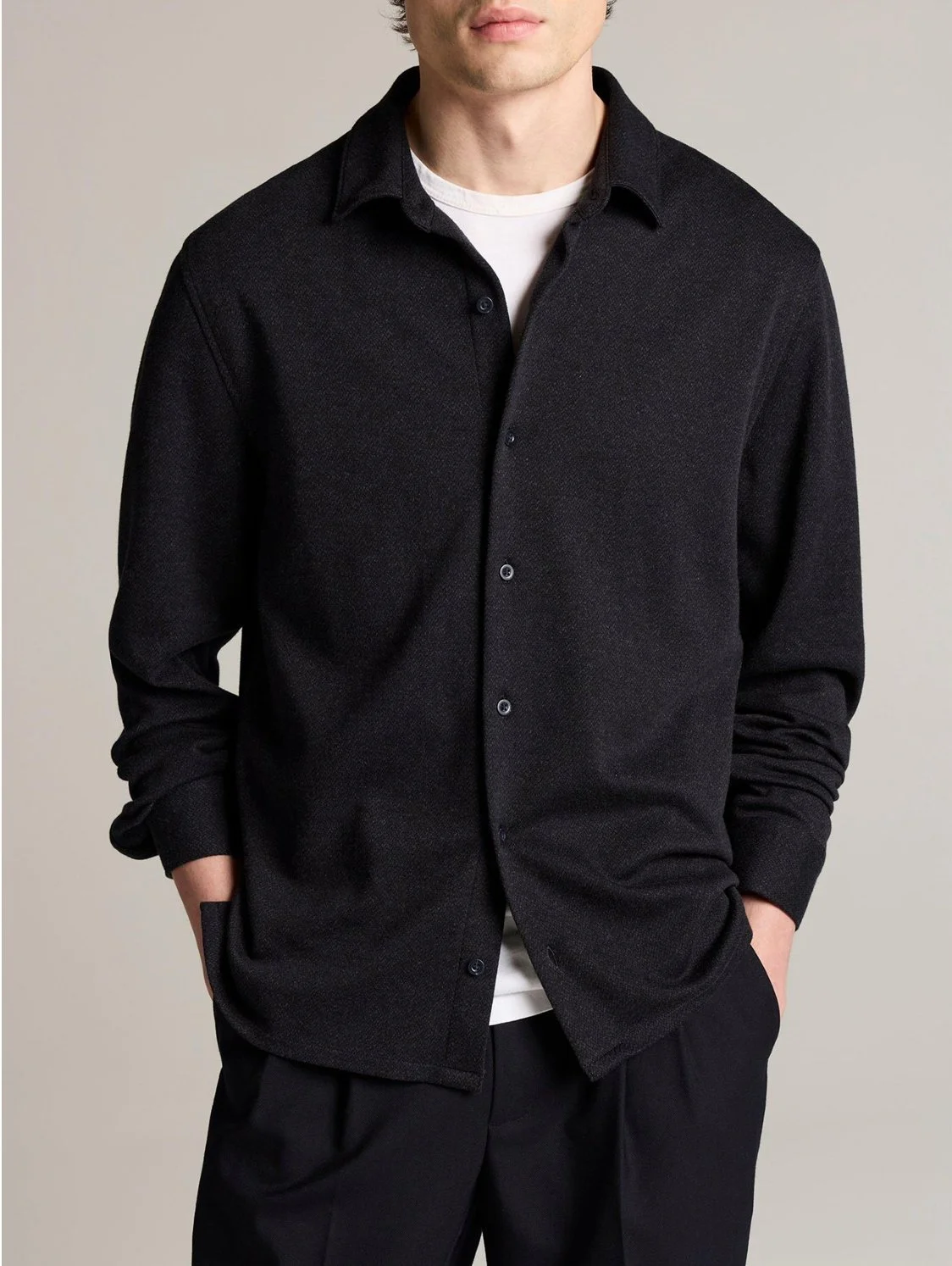 Herringbone Button-Front Shirt in Coastal Blue $228
