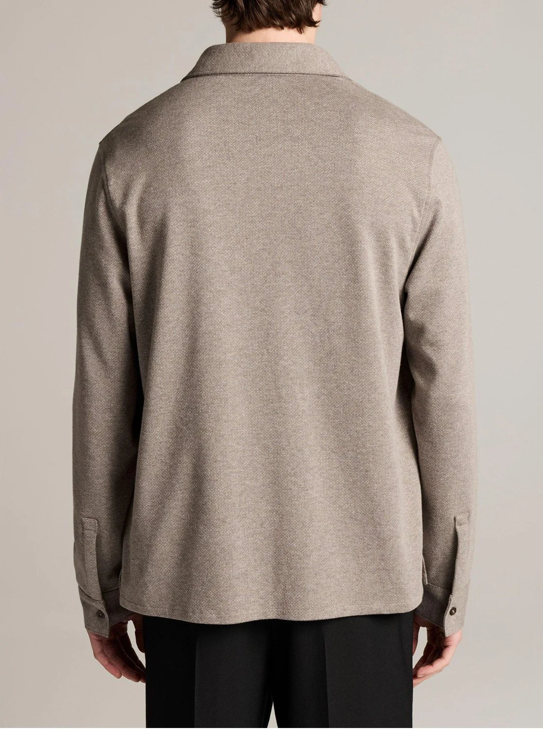 Herringbone Button-Front Shirt in Tarmac $228