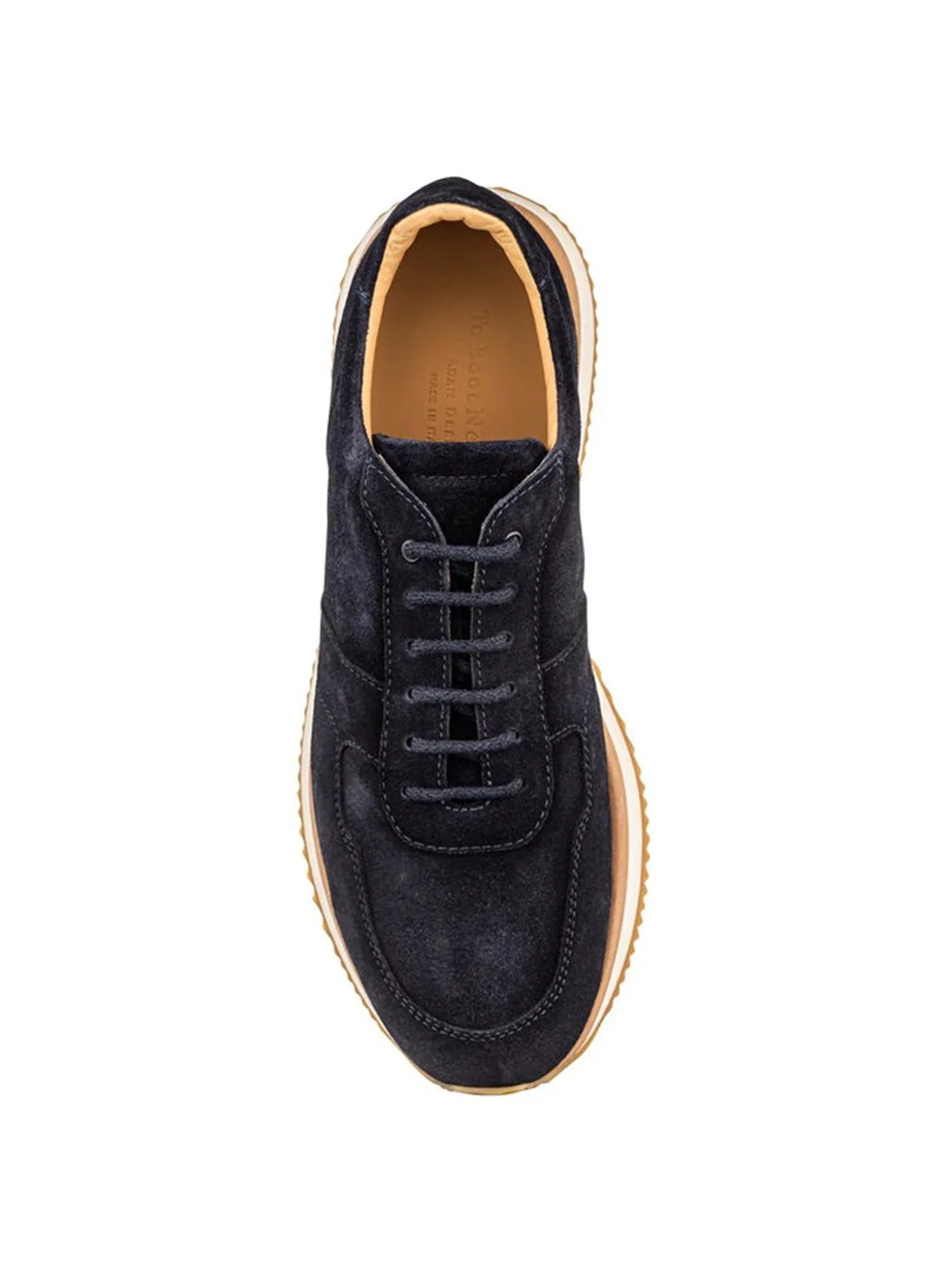 Fanning Suede Sneaker in Navy $450