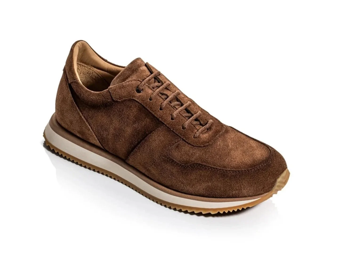 Fanning Suede Sneaker in Chocolate Brown $450