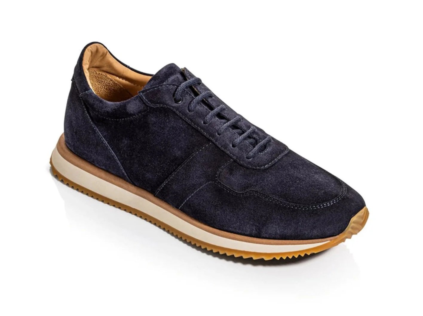 Fanning Suede Sneaker in Navy $450