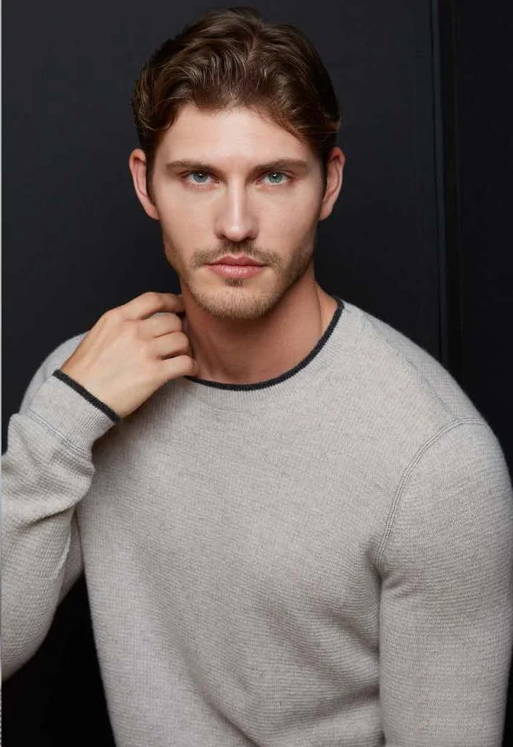 Tipped Thermal Cashmere Sweater in Ecru $415