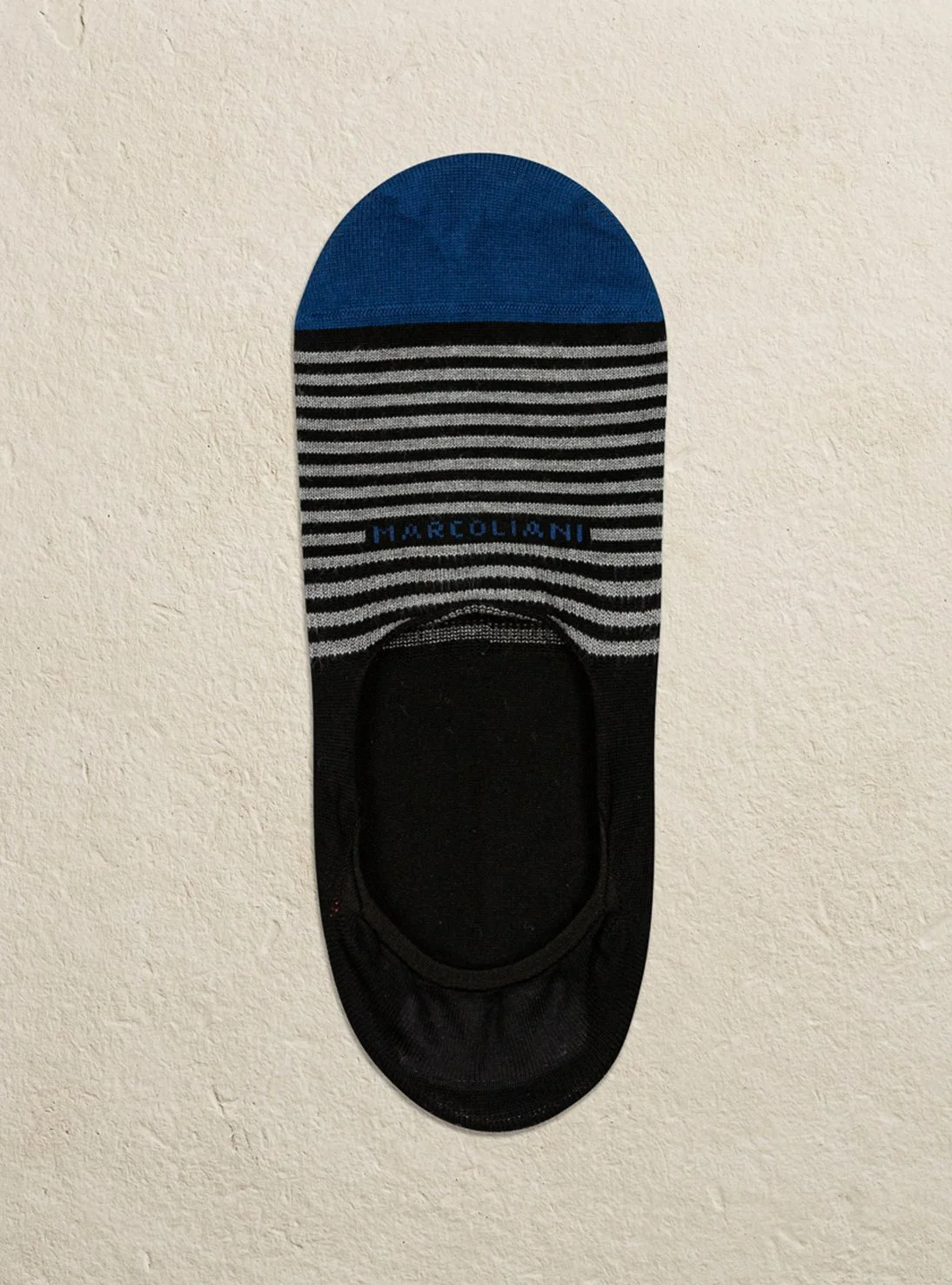No-Show Sock in Black & Grey Stripe $23