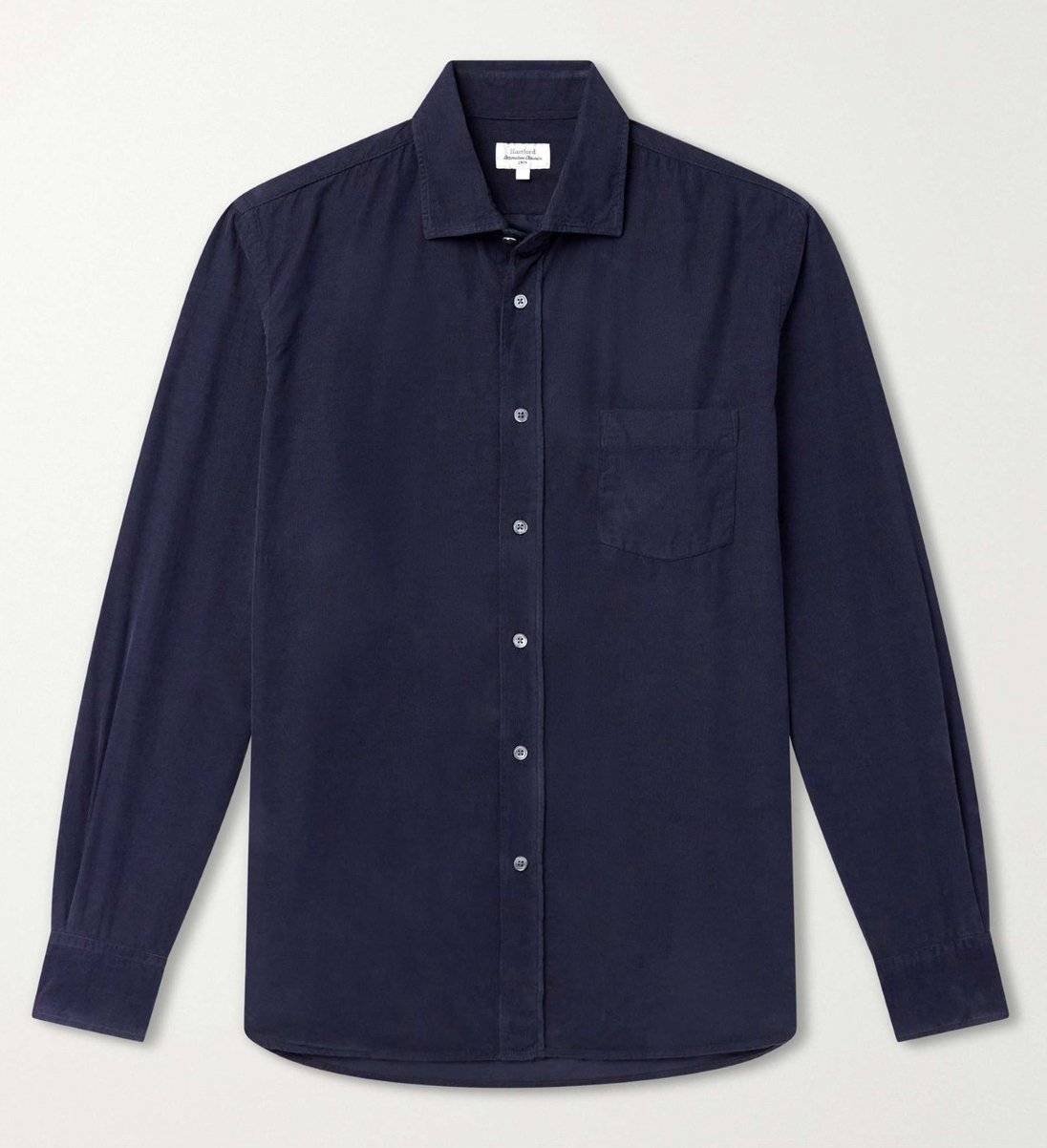 Paul Pat Baby Cord Shirt in Marine Blue $230