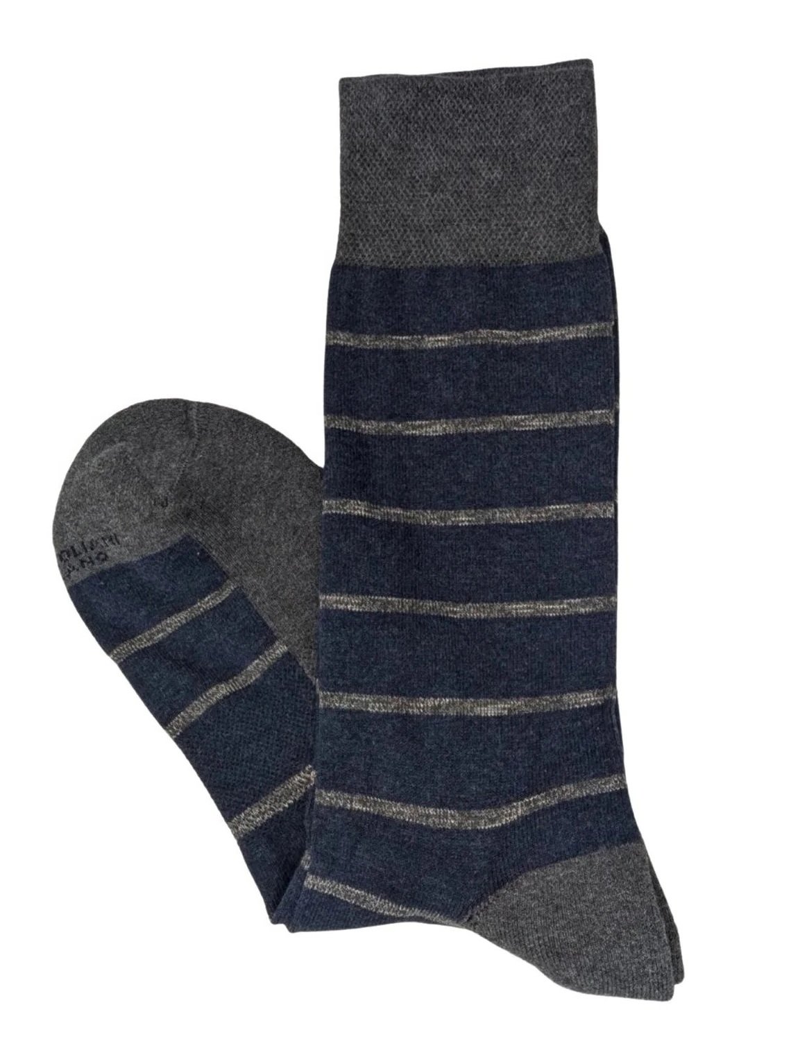 Classic Stripe Cotton Sneaker Sock in Indigo Blue $39