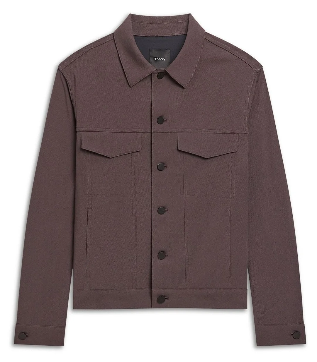 River Trucker Jacket in Neoteric Twill in Classic Brown $325