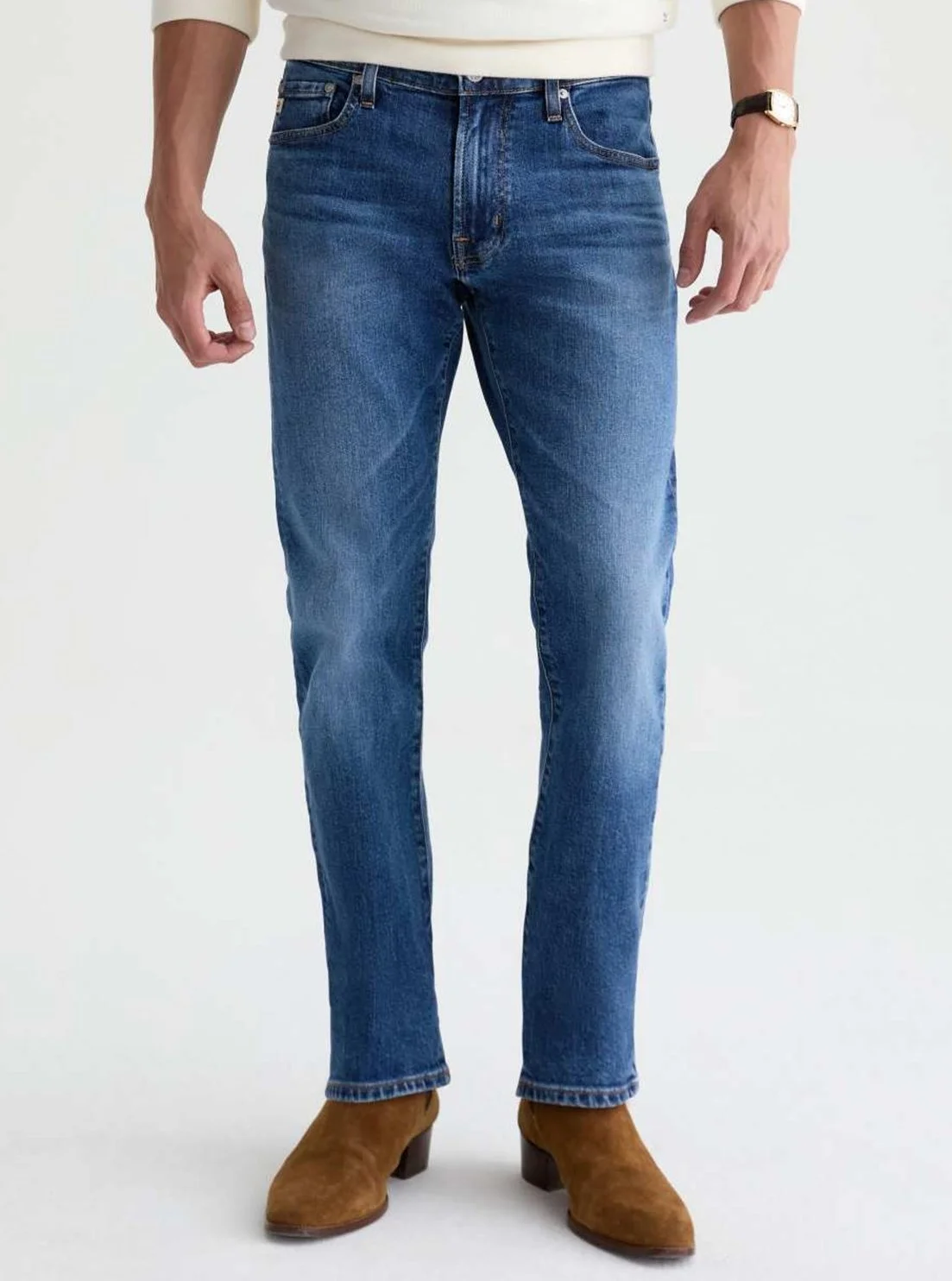 Tellis Jean in Stretch AG-ed Denim in the 12 Years Rollins Wash $245