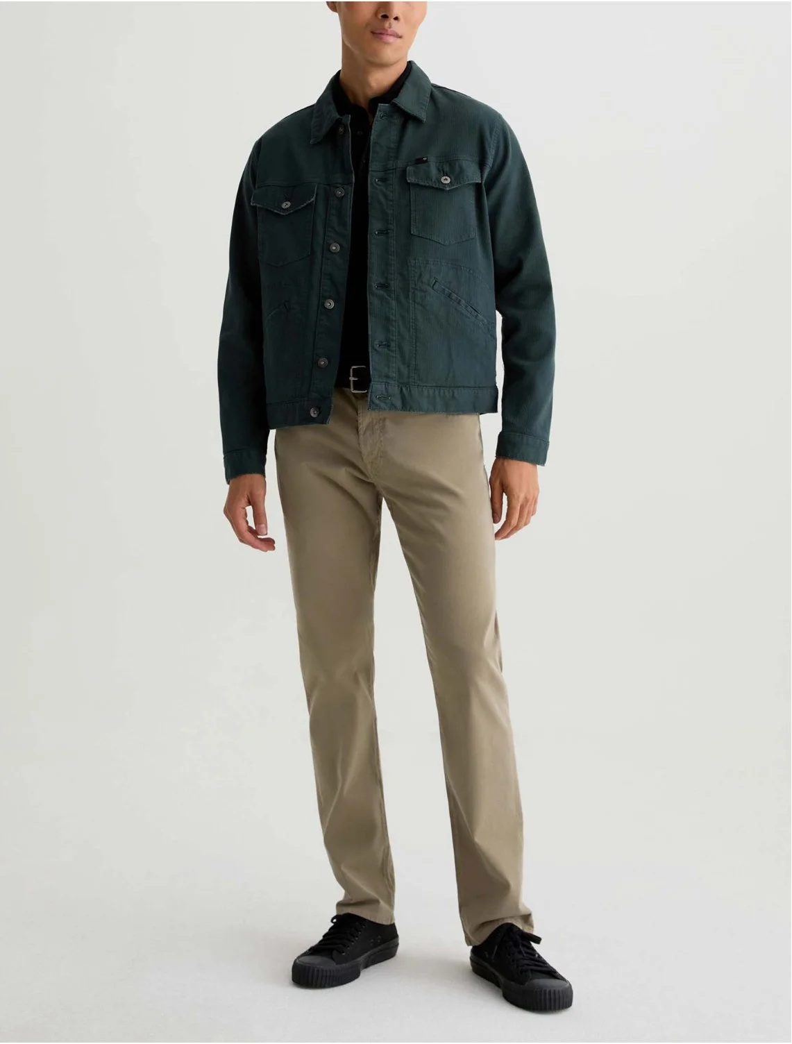 Tellis Pant in Italian Sueded Stretch Sateen in the Industrial Taupe Wash $210