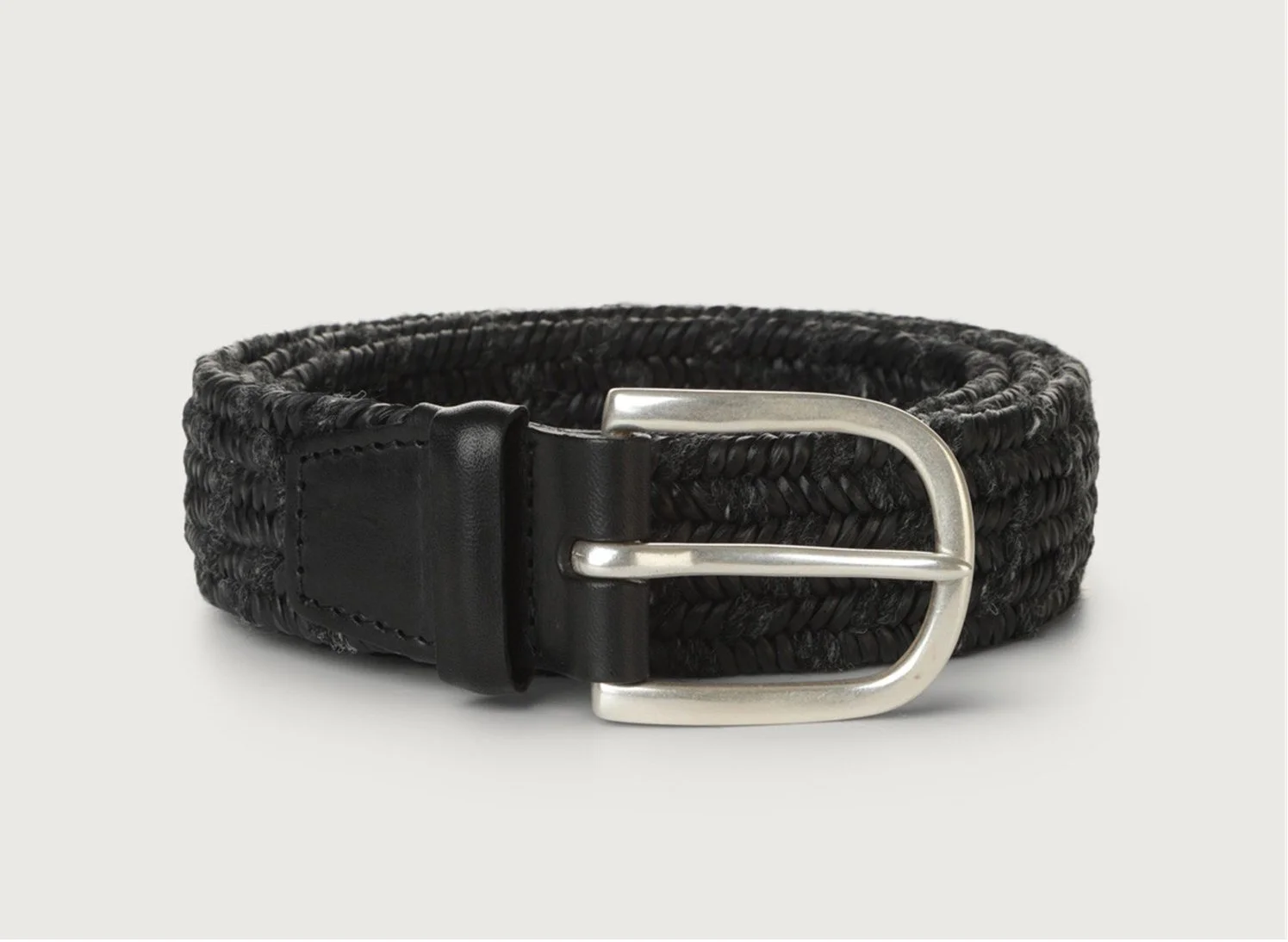 Wool & Leather Melange in Dark Grey $265