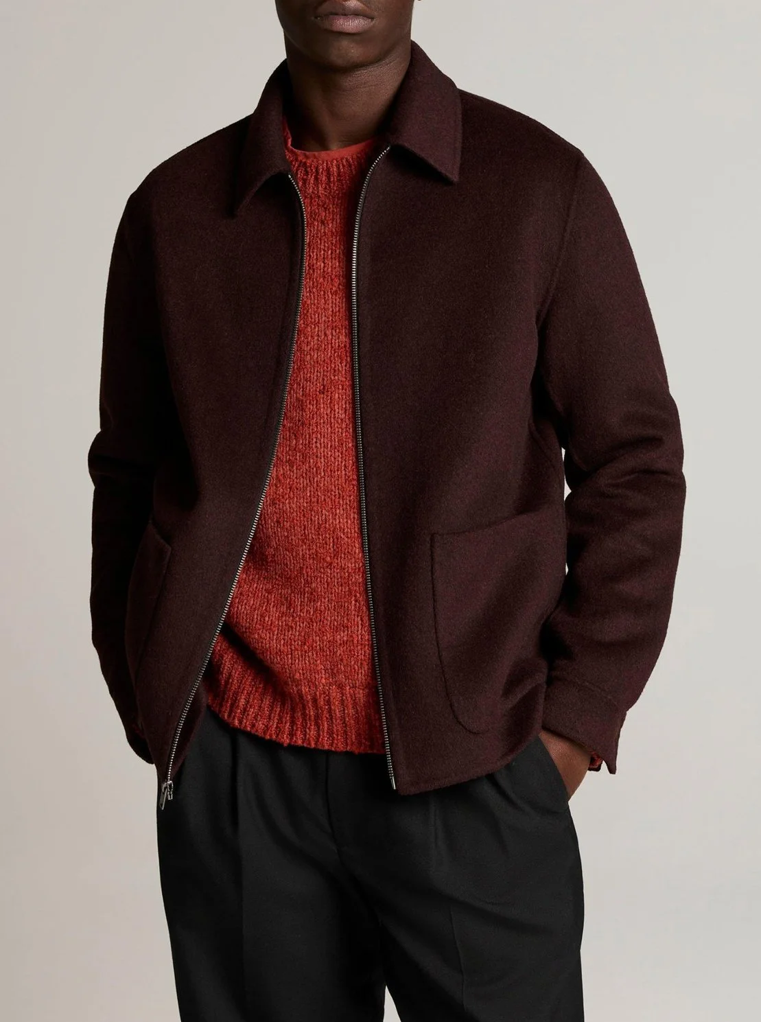 Splittable Wool-Blend Jacket in Chocolate Plum $628